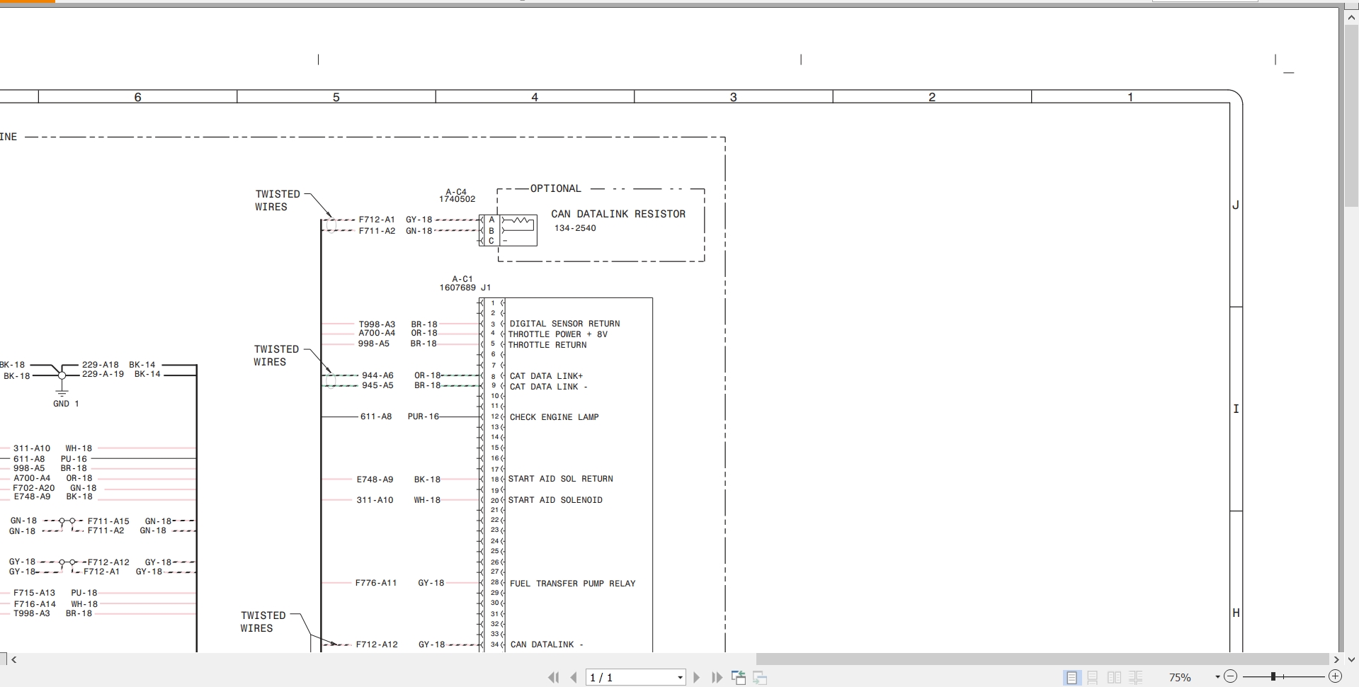 CAT Wheel Type Loader 966F II Tier 3 Electrical Schematic UENR5480 00 (2)