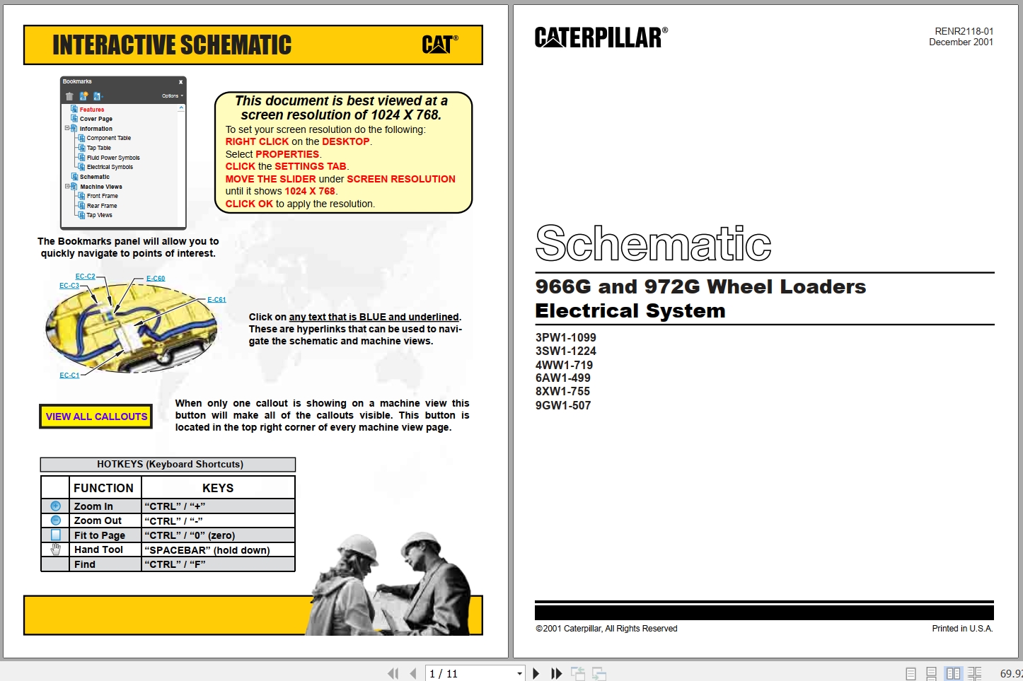 CAT Wheel Type Loader 966G Electrical Hydraulic Schematic (1)