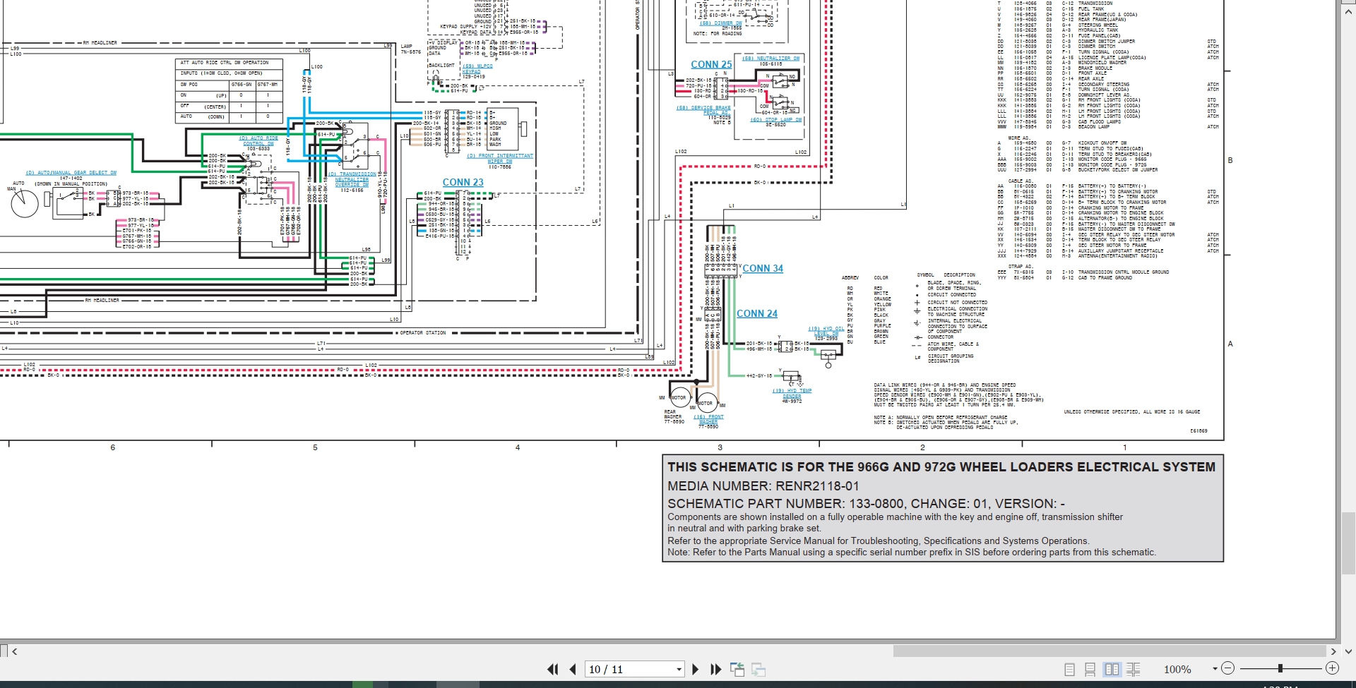 CAT Wheel Type Loader 966G Electrical Hydraulic Schematic (2)