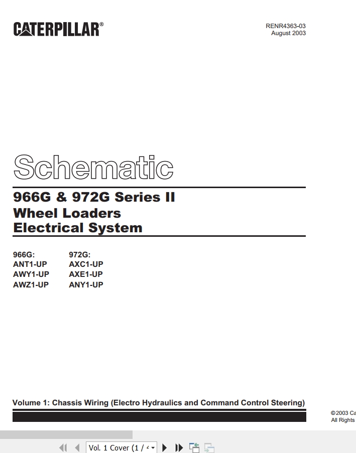 CAT Wheel Type Loader 966G II Electrical Hydraulic Schematic (1)