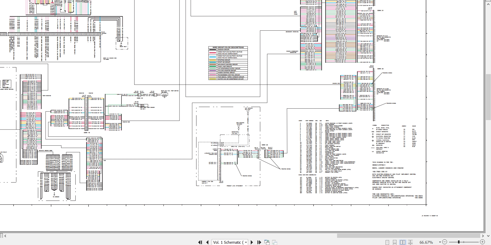CAT Wheel Type Loader 966G II Electrical Hydraulic Schematic (2)