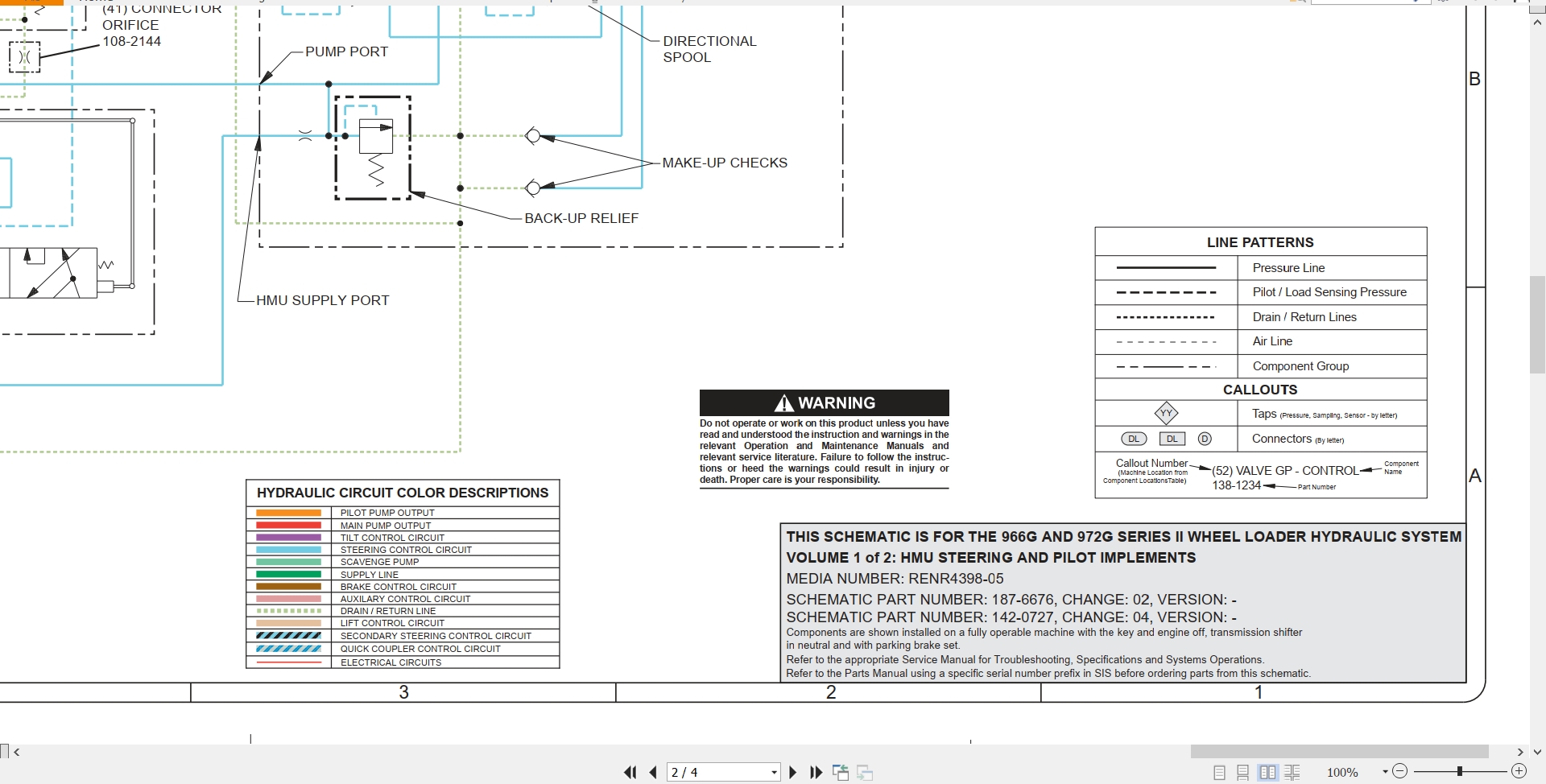 CAT Wheel Type Loader 966G II Electrical Hydraulic Schematic (3)