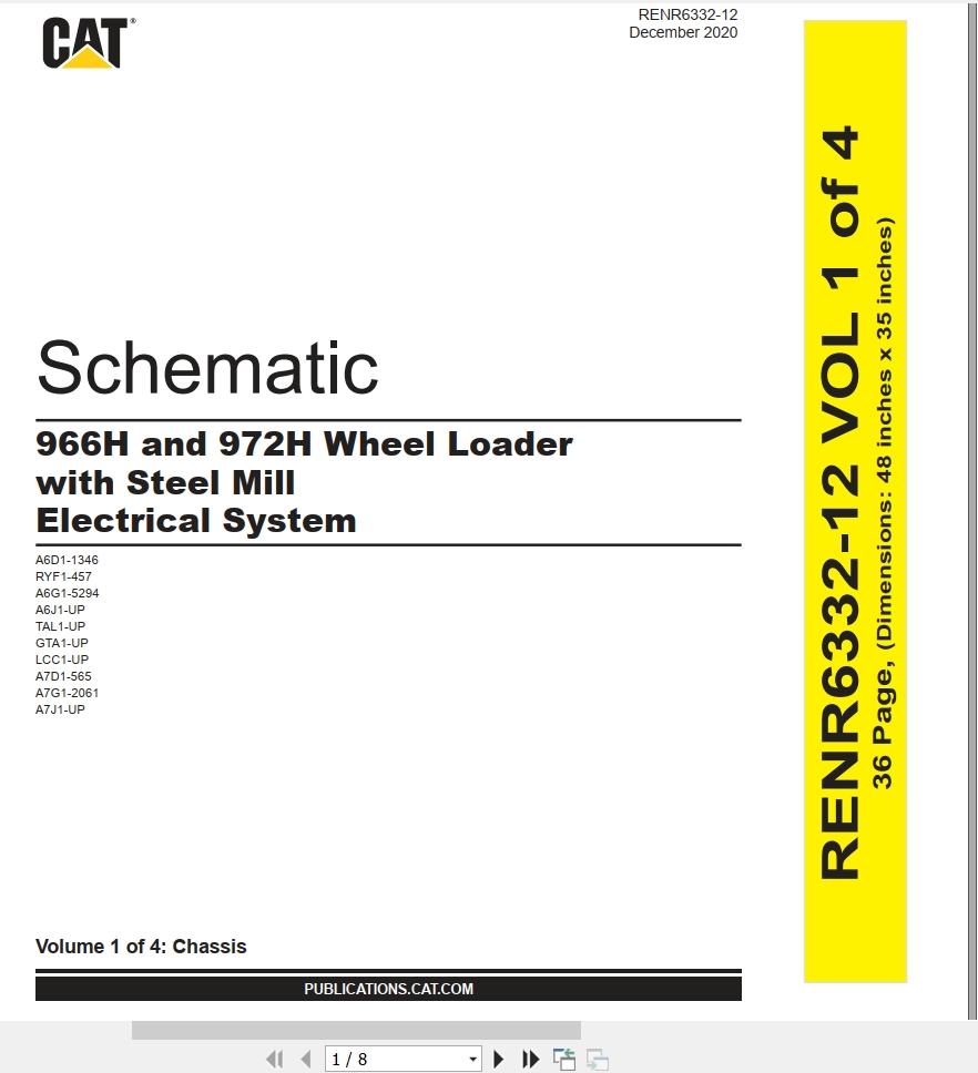 CAT Wheel Type Loader 966H Electrical Hydraulic Schematic (1)