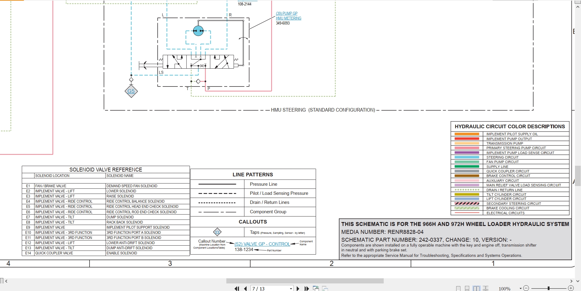 CAT Wheel Type Loader 966H Electrical Hydraulic Schematic (3)