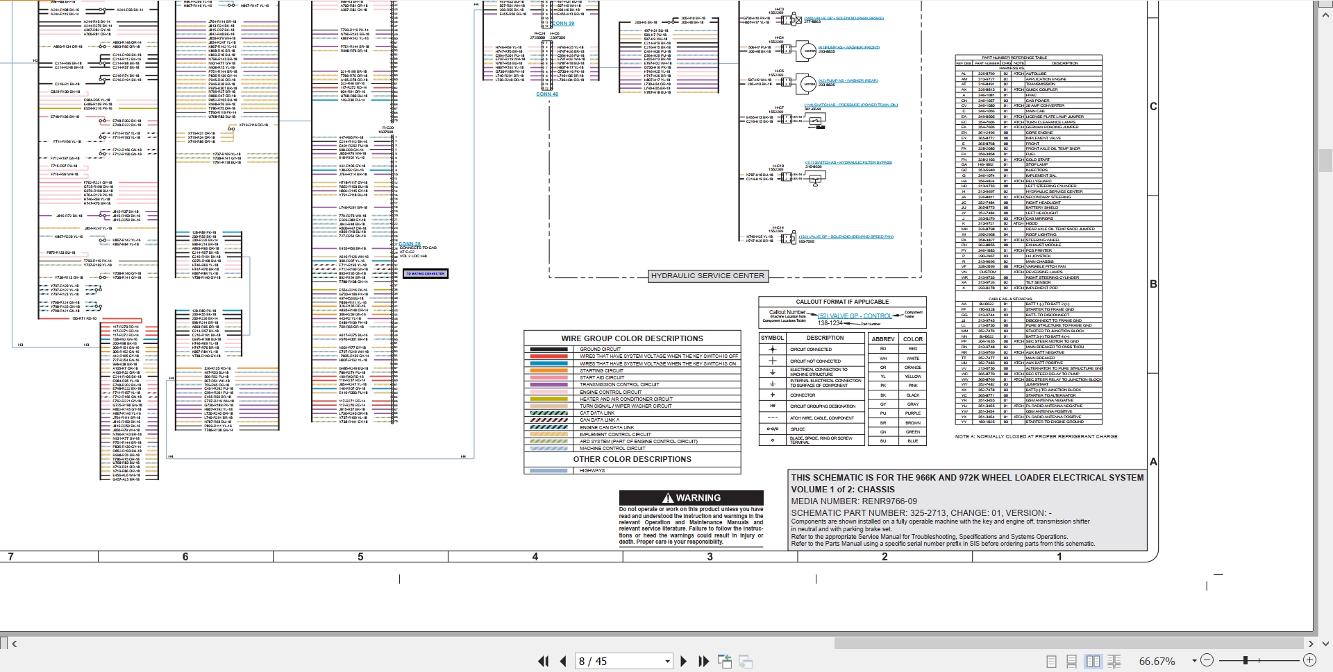 CAT Wheel Type Loader 966K Electrical Hydraulic Schematic (2)