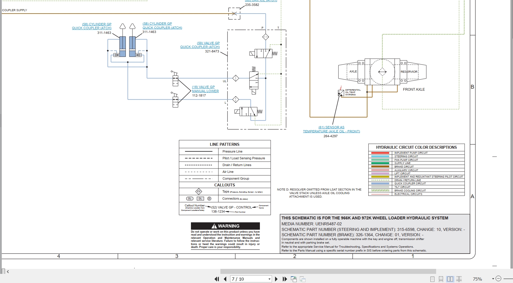 CAT Wheel Type Loader 966K Electrical Hydraulic Schematic (3)