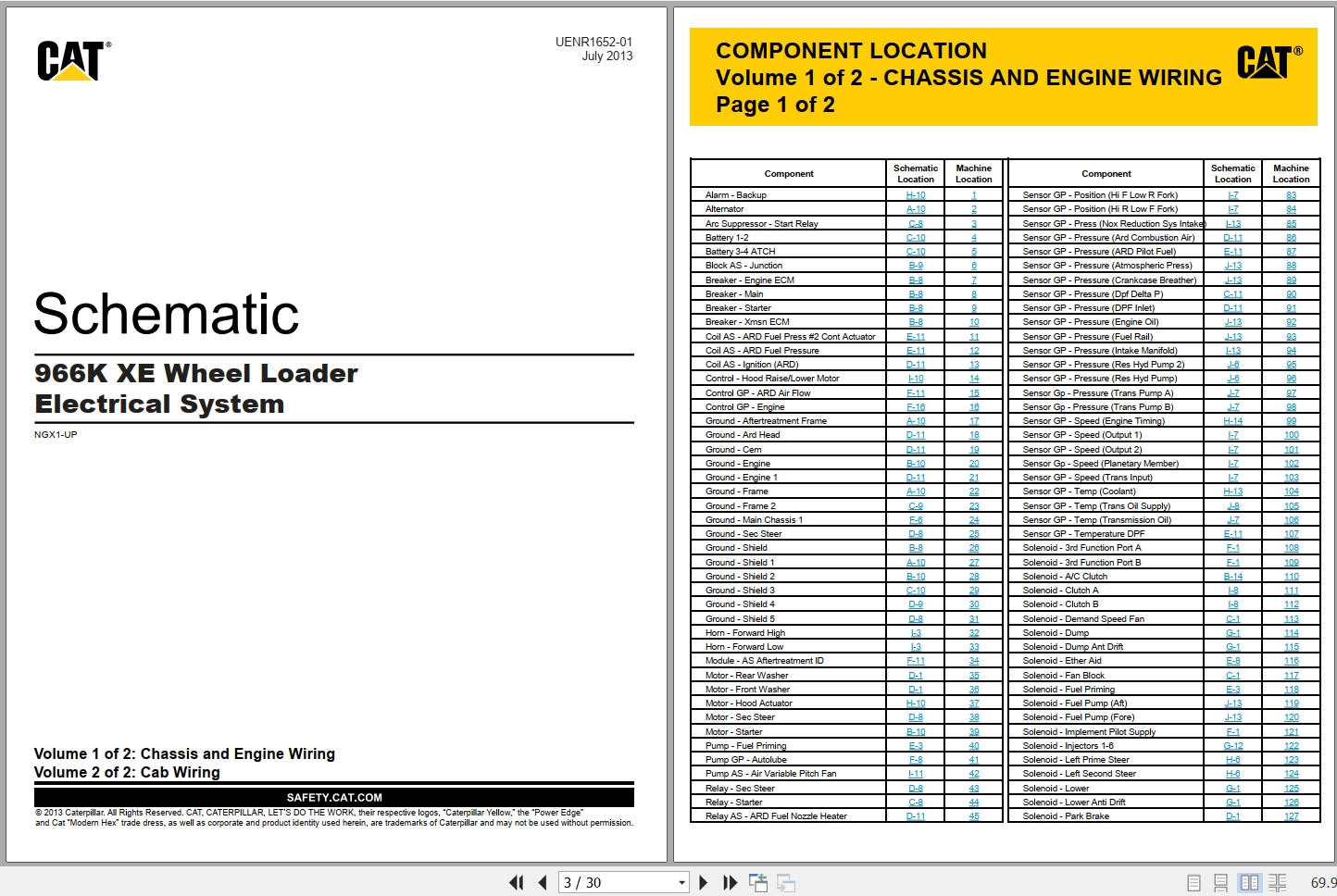 CAT Wheel Type Loader 966K XE Electrical Hydraulic Schematic (1)