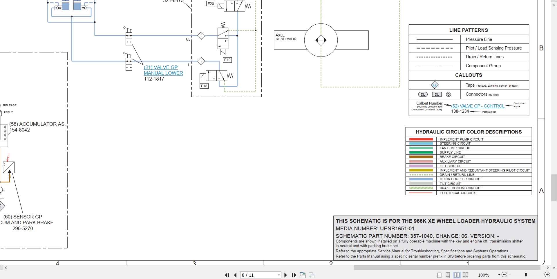 CAT Wheel Type Loader 966K XE Electrical Hydraulic Schematic (3)