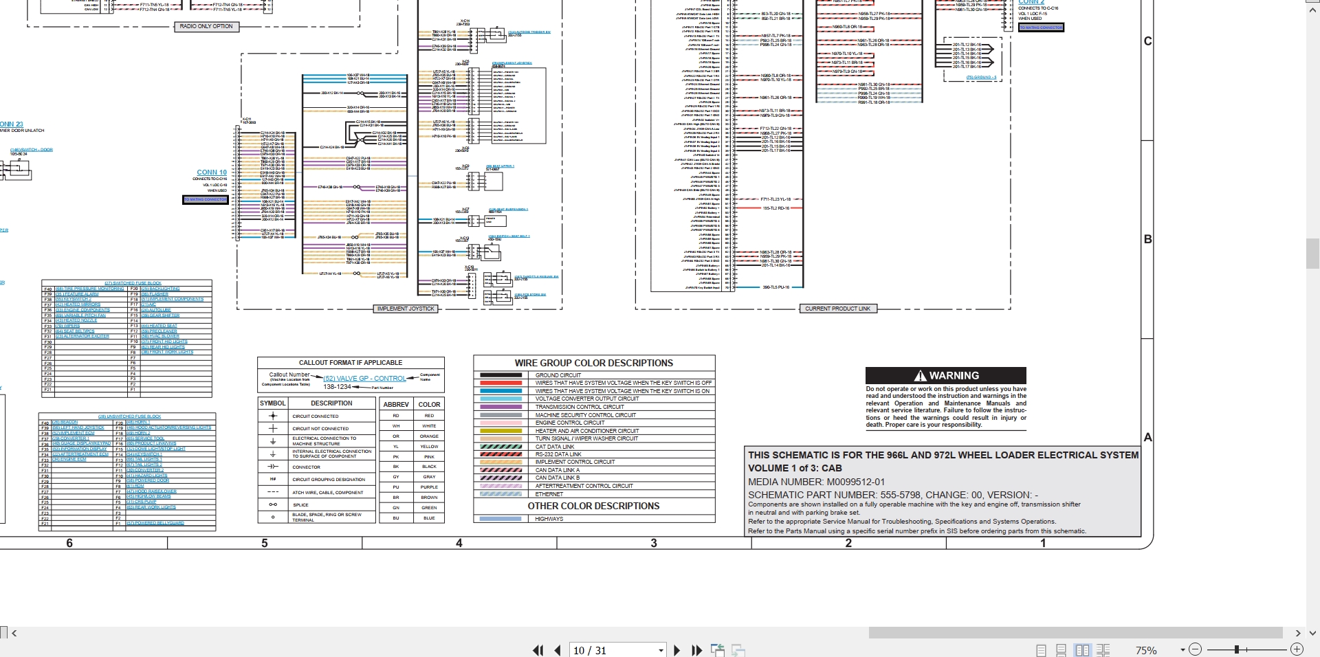 CAT Wheel Type Loader 966L Electrical Hydraulic Schematic (2)