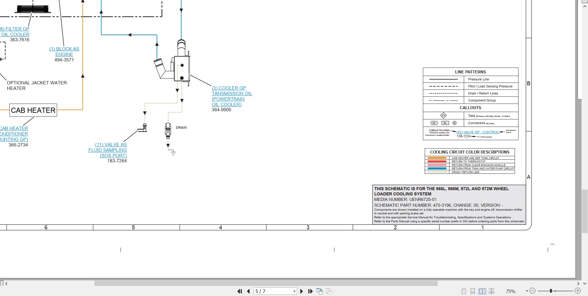 CAT Wheel Type Loader 966L Electrical Hydraulic Schematic (4)