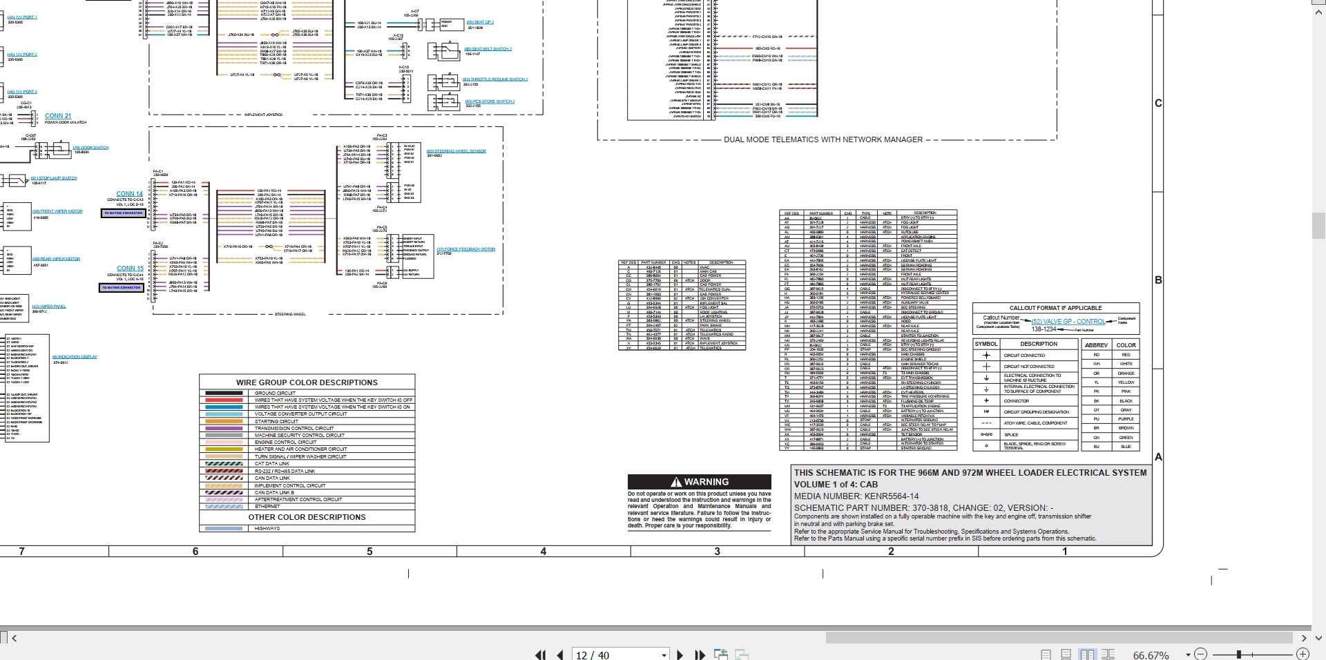 CAT Wheel Type Loader 966M Electrical Hydraulic Schematic (2)