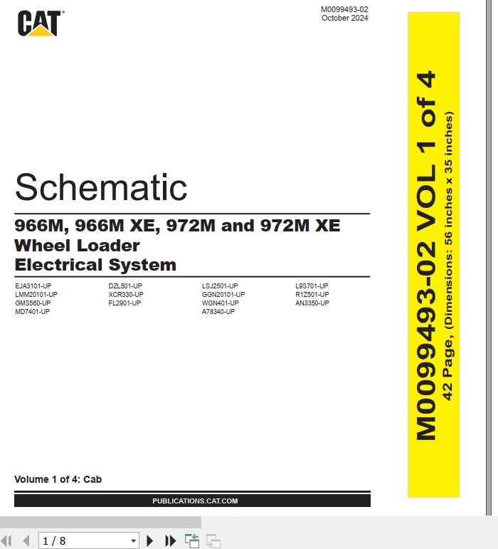 CAT Wheel Type Loader 966M XE Electrical Hydraulic Schematic (1)