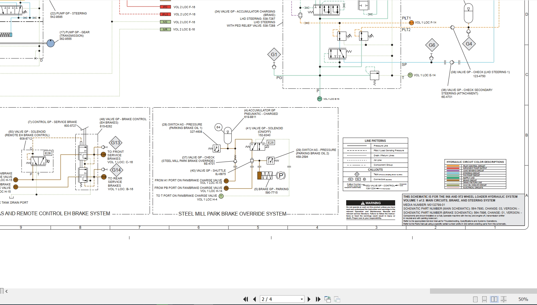 CAT Wheel Type Loader 972 Electrical Hydraulic Schematic (3)