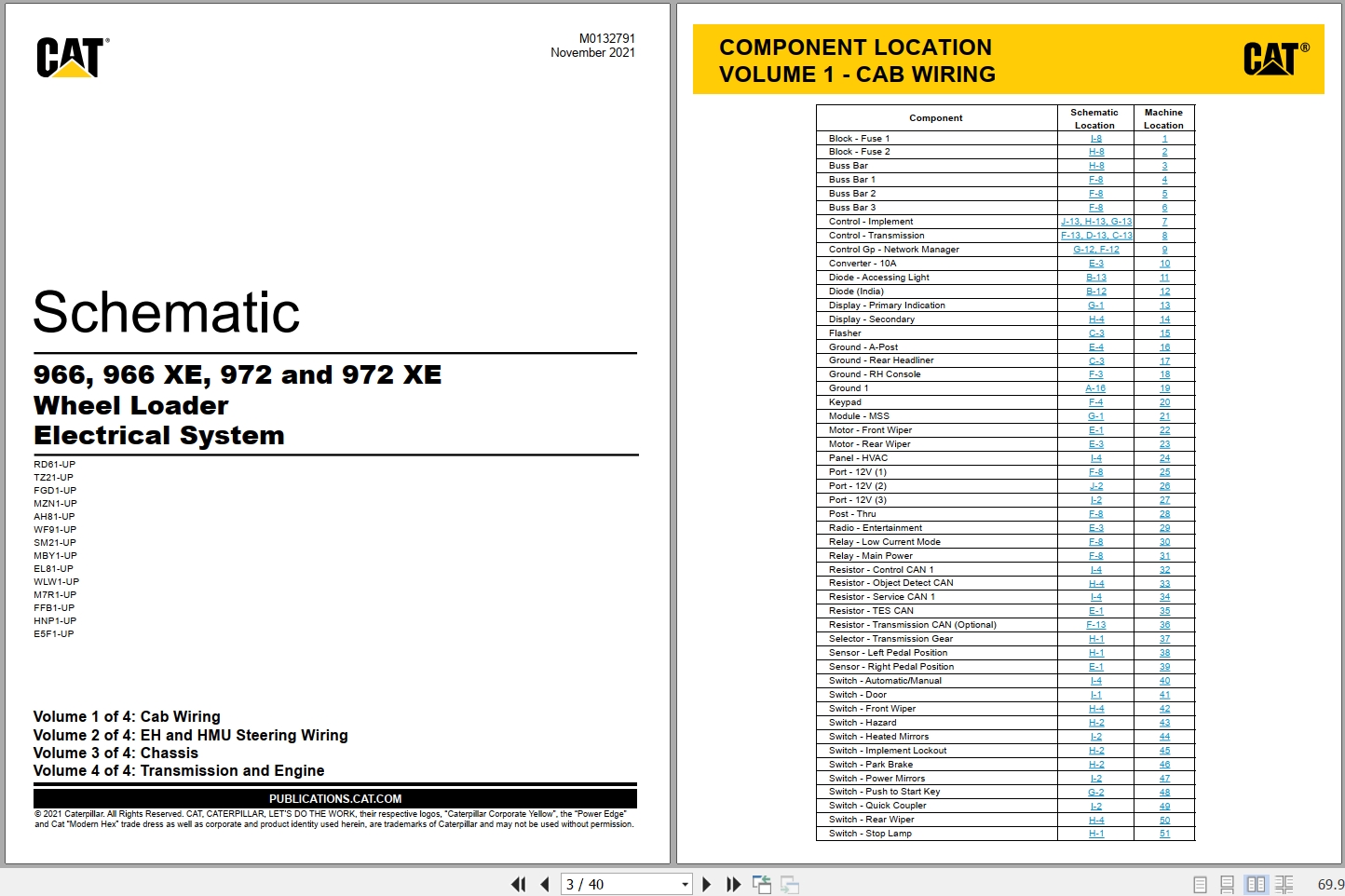 CAT Wheel Type Loader 972 XE Electrical Hydraulic Schematic (1)