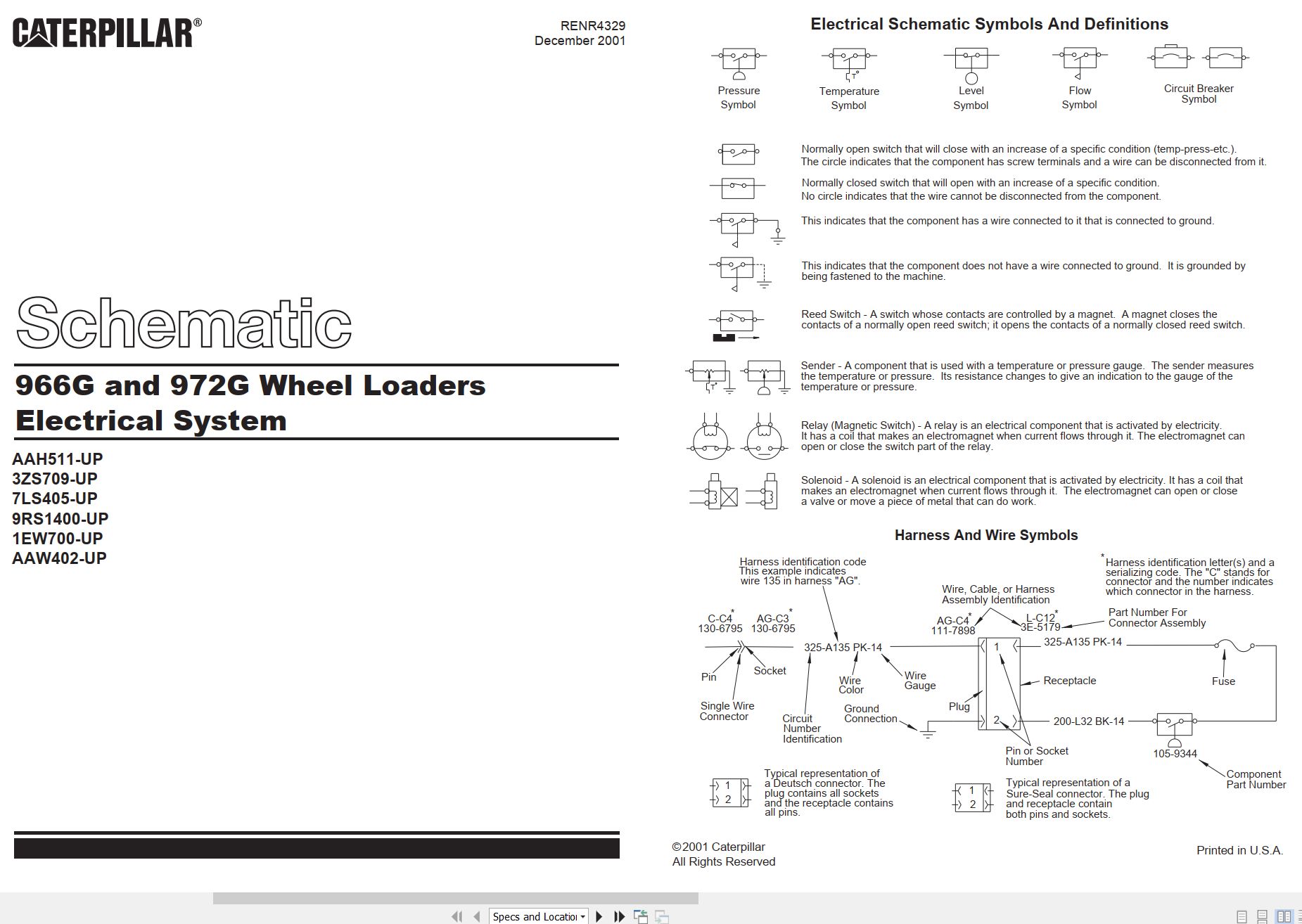 CAT Wheel Type Loader 972G Electrical Hydraulic Schematic (1)