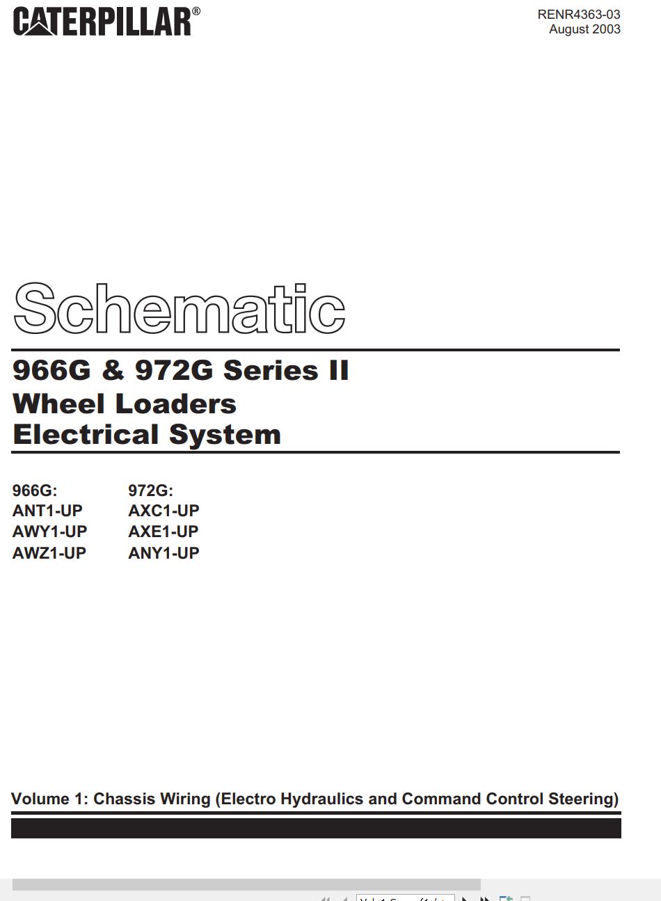 CAT Wheel Type Loader 972G II Electrical Hydraulic Schematic (1)