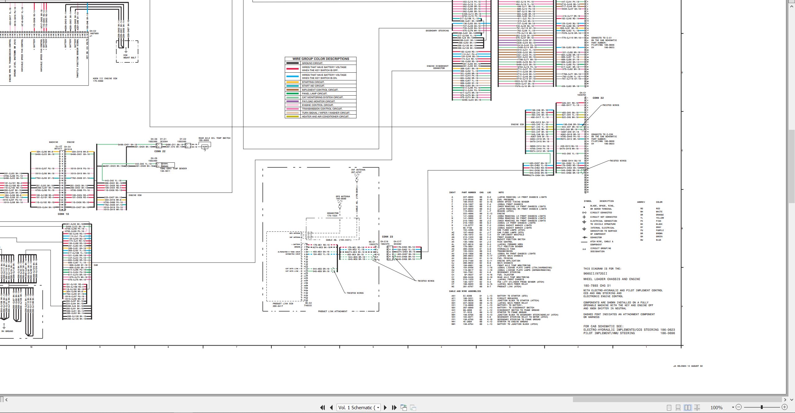 CAT Wheel Type Loader 972G II Electrical Hydraulic Schematic (2)