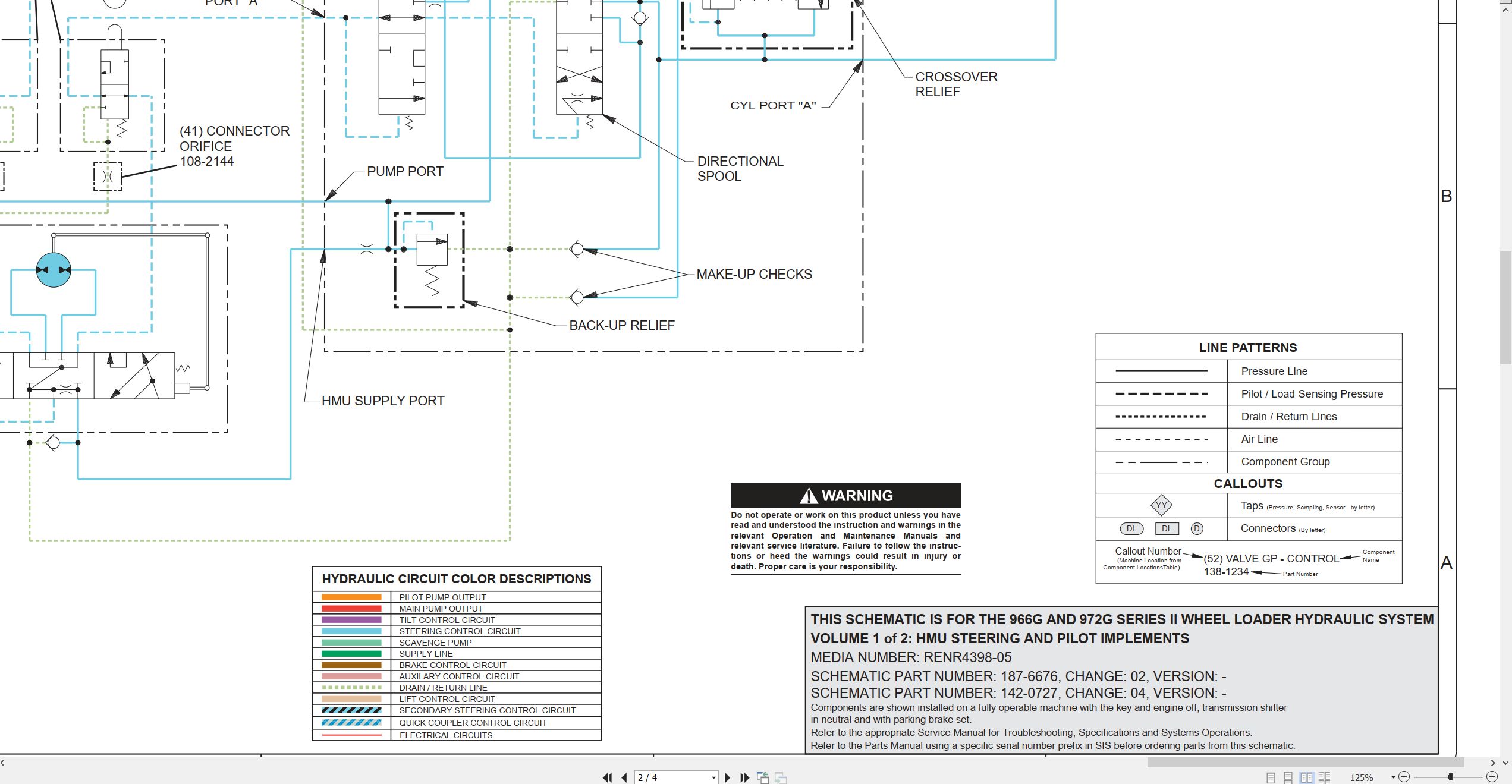 CAT Wheel Type Loader 972G II Electrical Hydraulic Schematic (3)