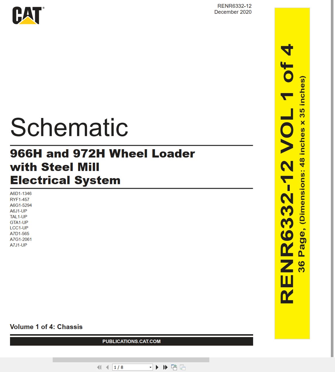 CAT Wheel Type Loader 972H Electrical Hydraulic Schematic (1)
