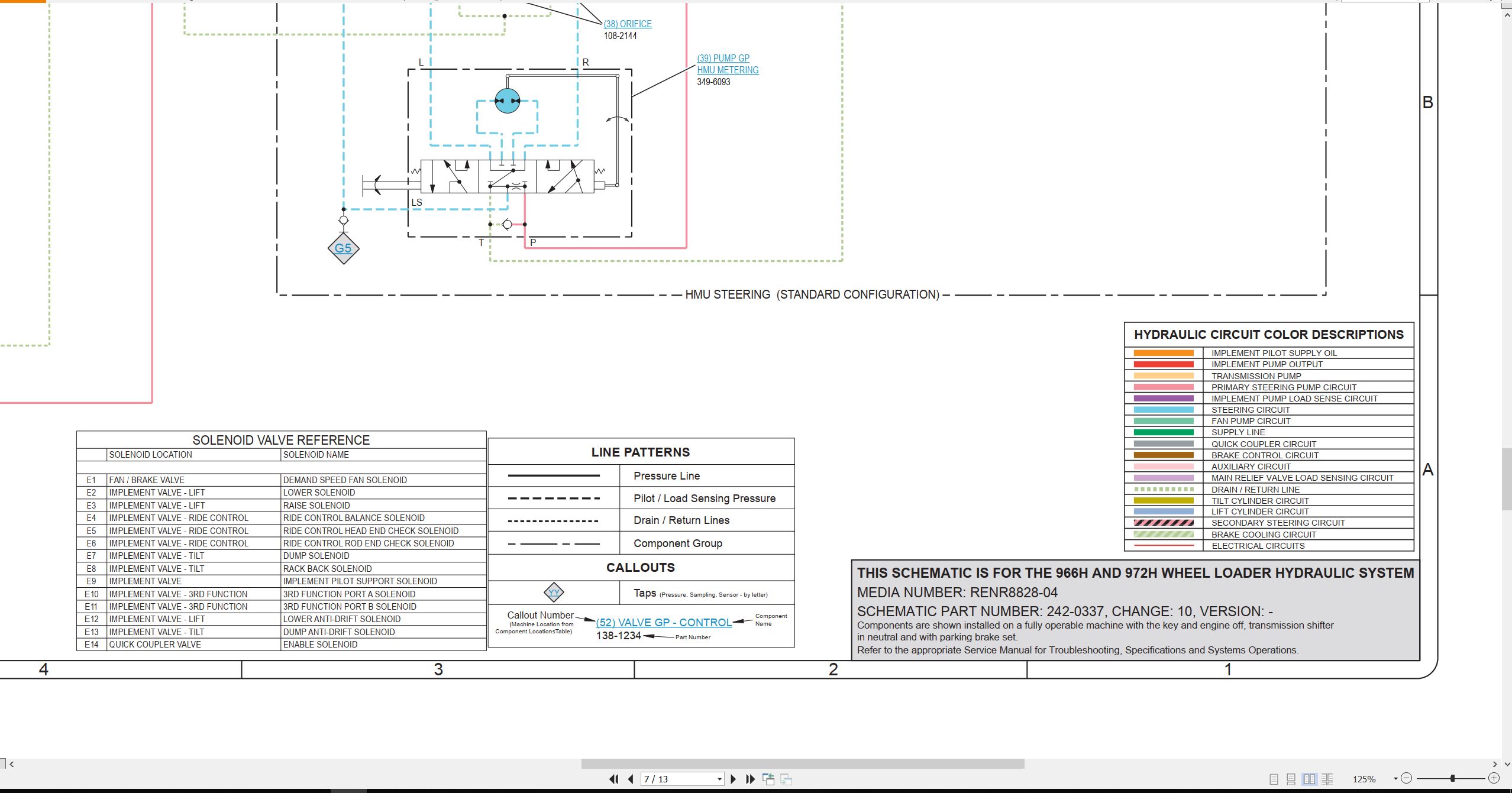 CAT Wheel Type Loader 972H Electrical Hydraulic Schematic (3)