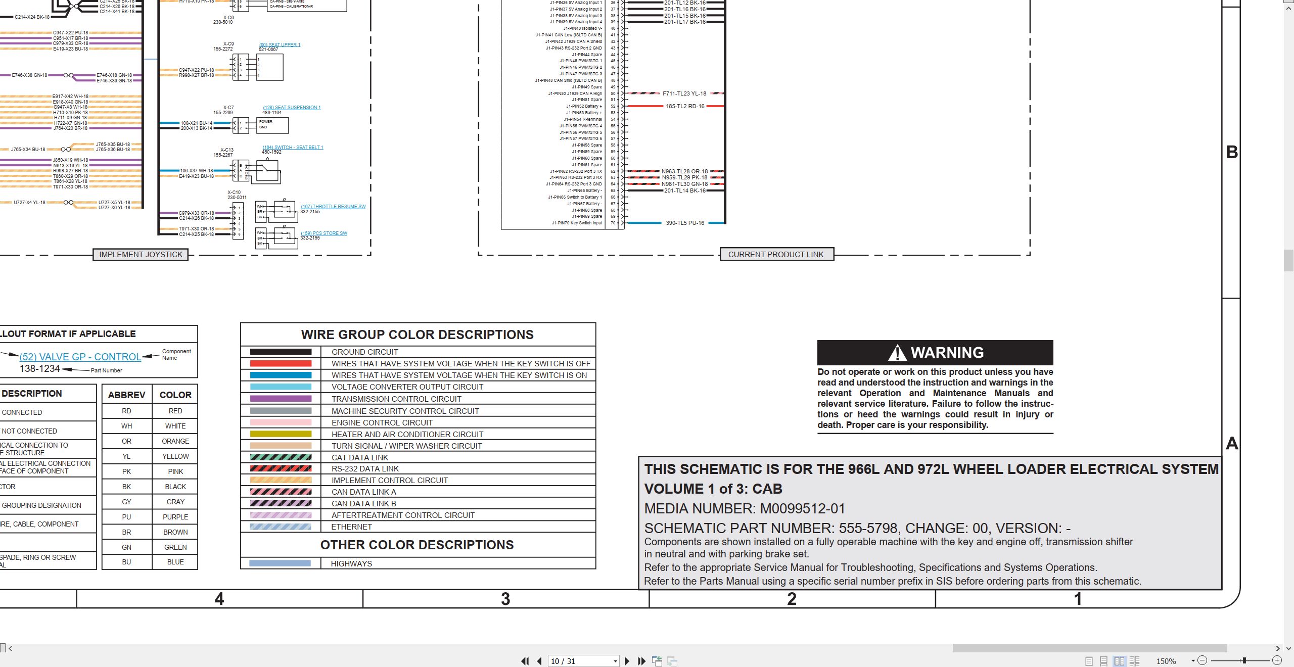 CAT Wheel Type Loader 972L Electrical Hydraulic Schematic (2)