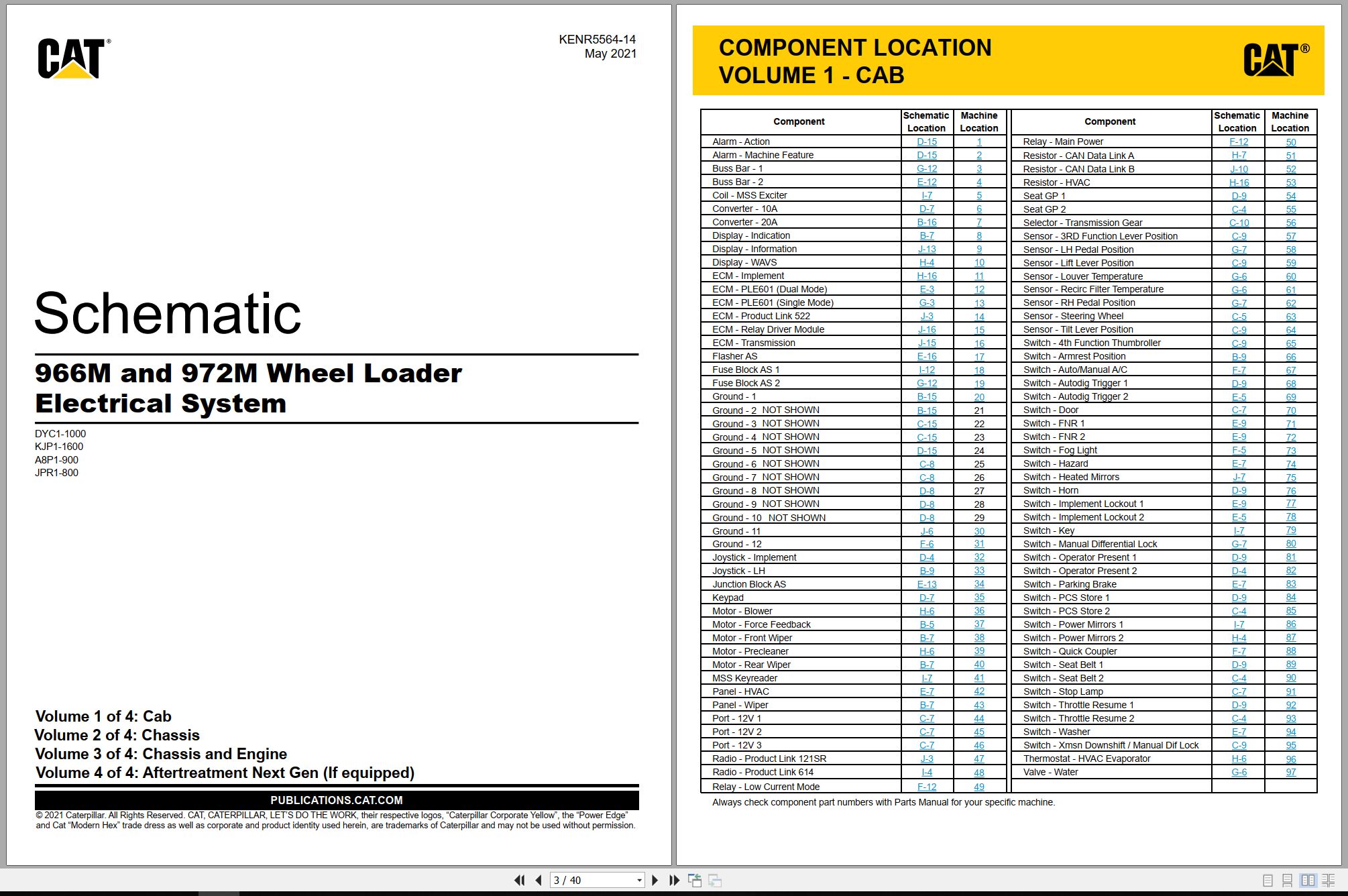 CAT Wheel Type Loader 972M Electrical Hydraulic Schematic (1)
