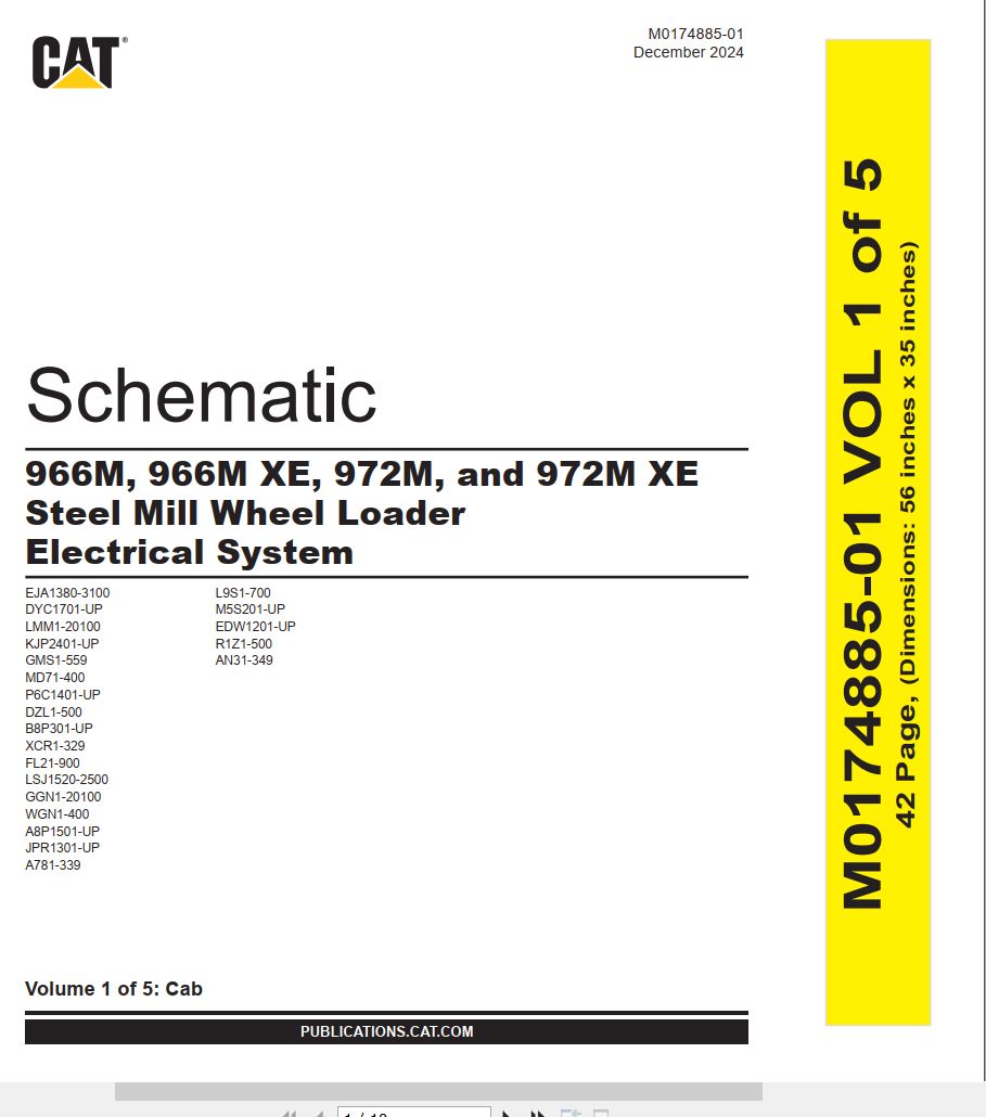 CAT Wheel Type Loader 972M XE Electrical Hydraulic Schematic (1)