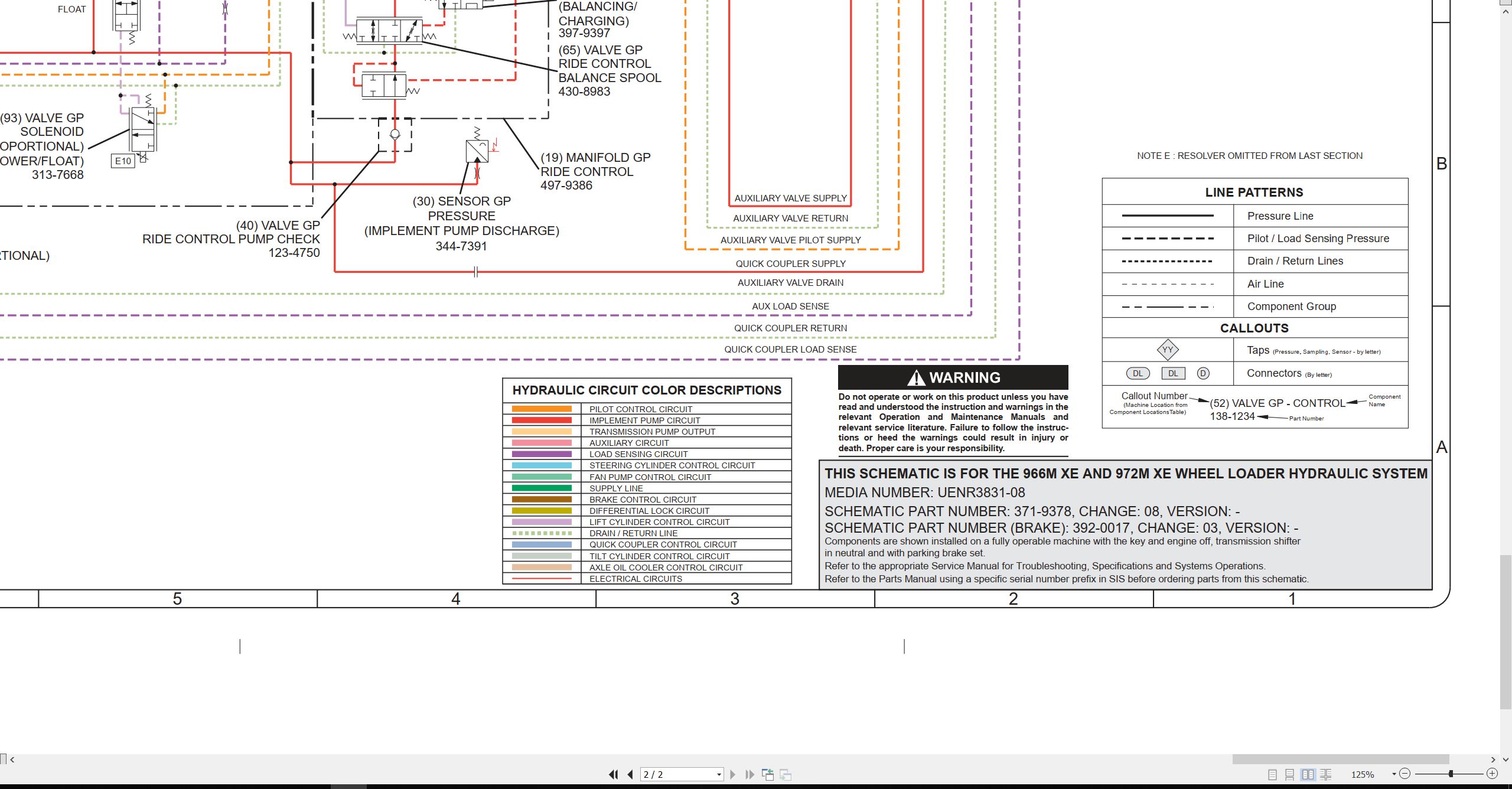 CAT Wheel Type Loader 972M XE Electrical Hydraulic Schematic (3)