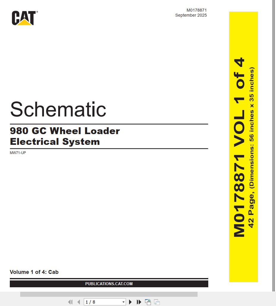 CAT Wheel Type Loader 980 GC Electrical Hydraulic Schematic (1)