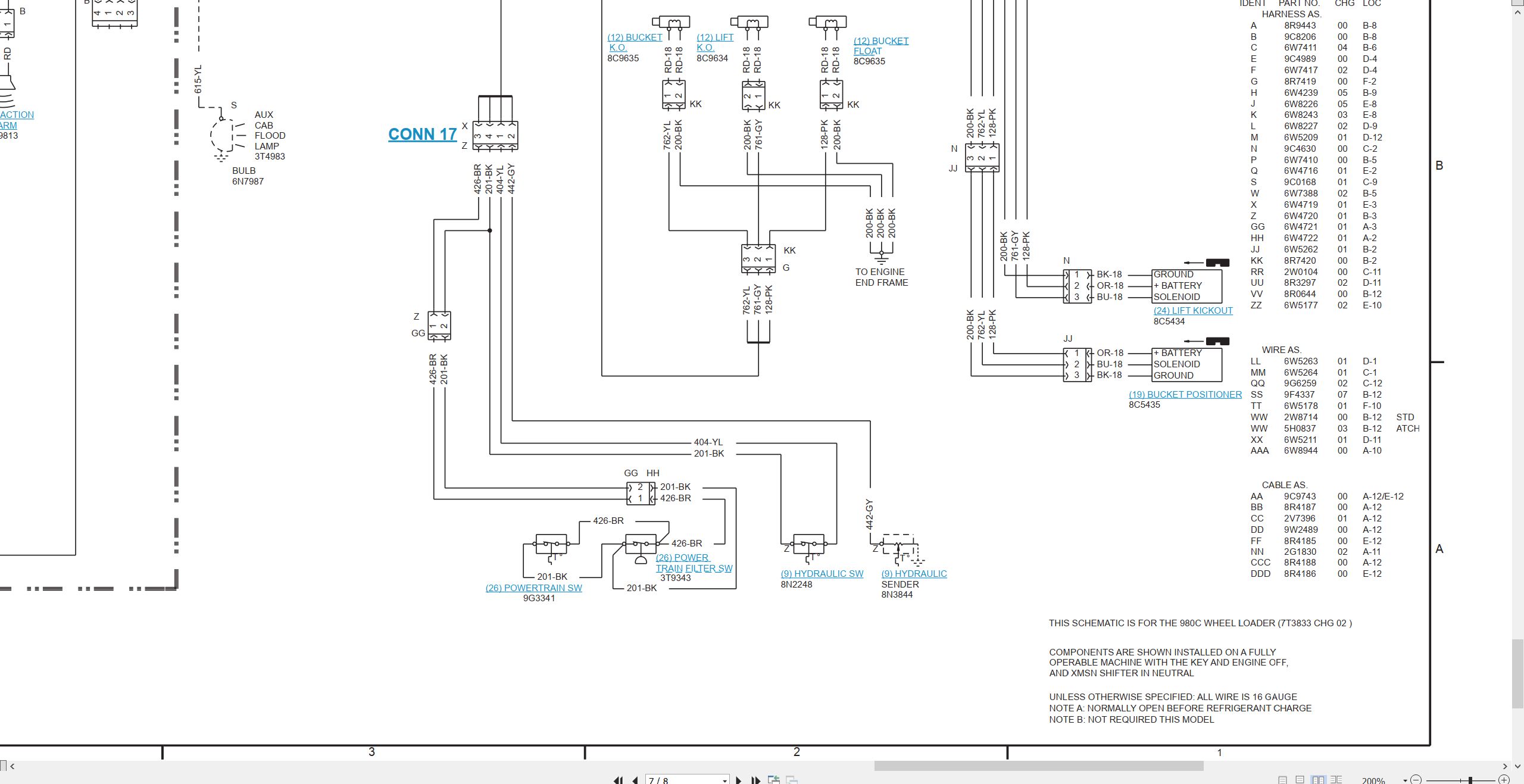CAT Wheel Type Loader 980C Electrical Hydraulic Schematic (2)