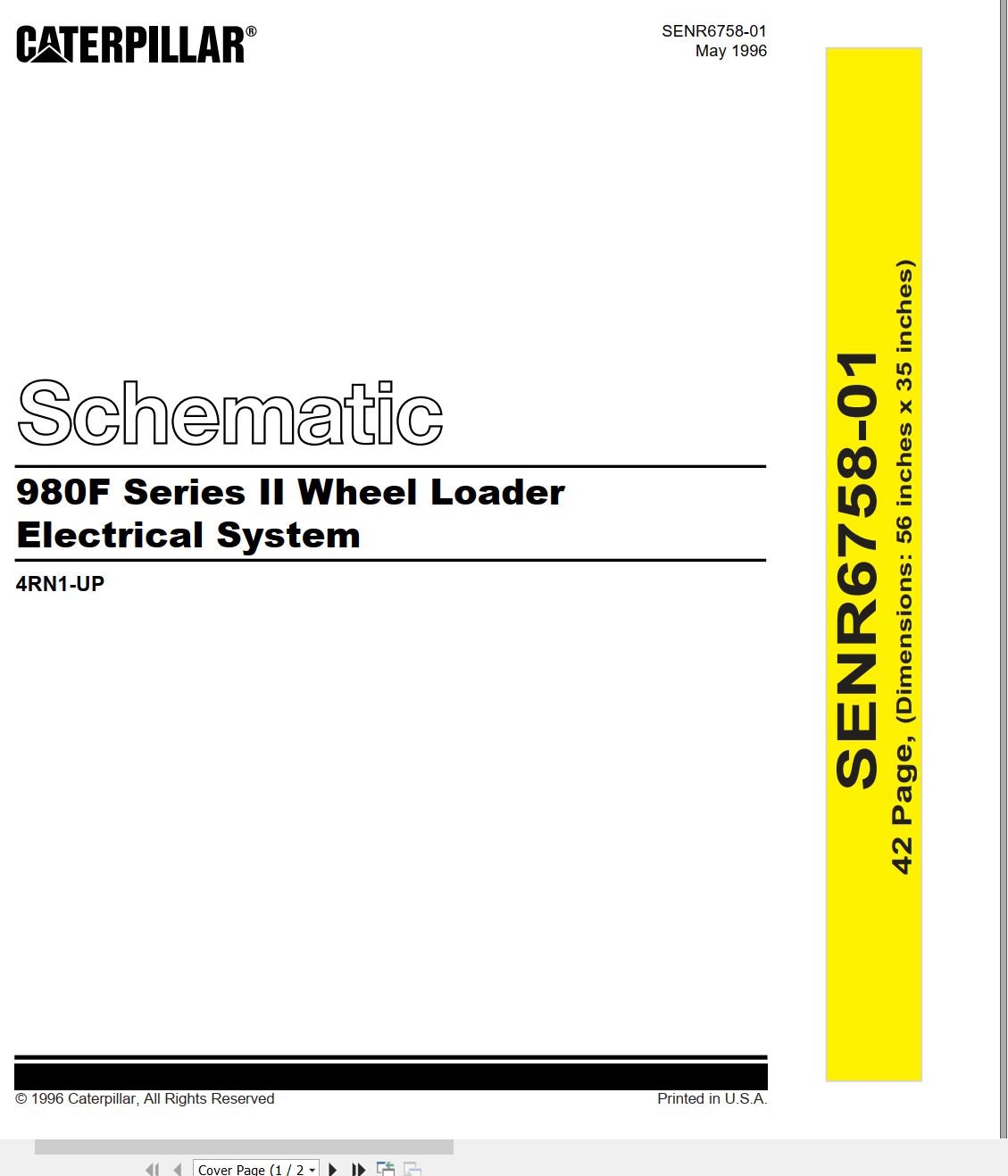 CAT Wheel Type Loader 980F II Electrical Schematic (1)