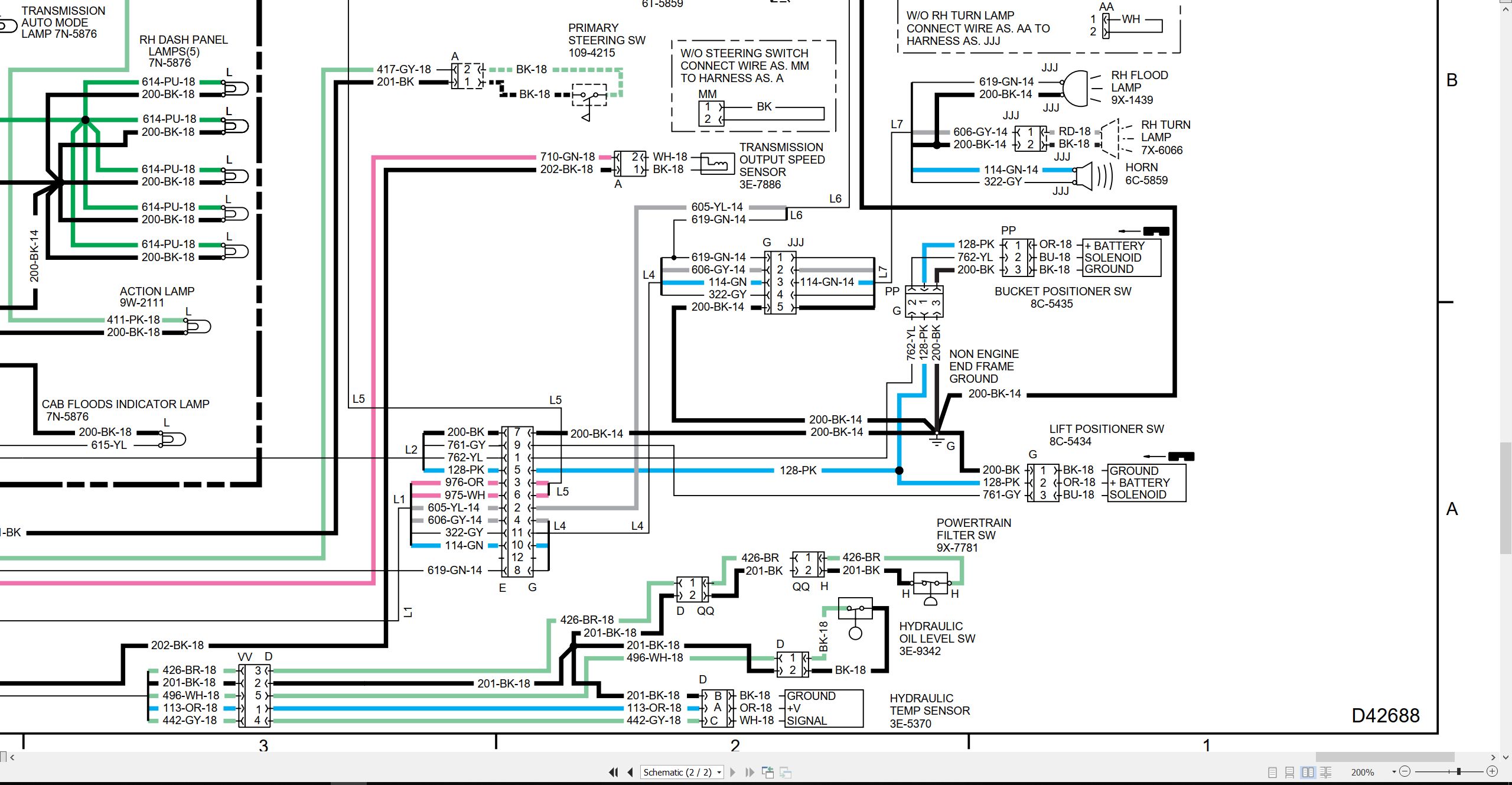 CAT Wheel Type Loader 980F II Electrical Schematic (2)