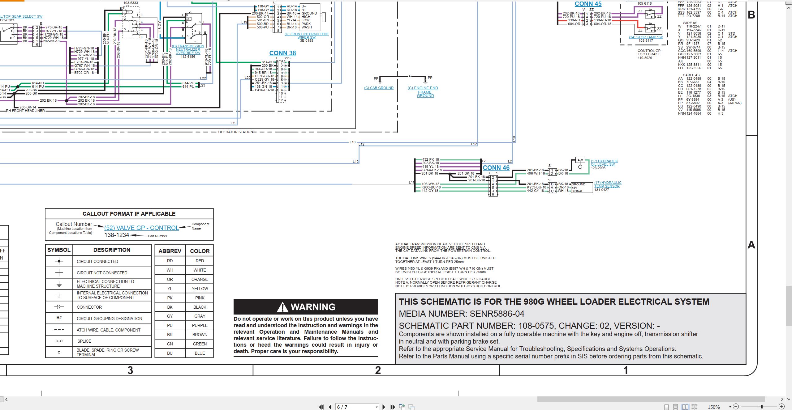 CAT Wheel Type Loader 980G Electrical Hydraulic Schematic (2)