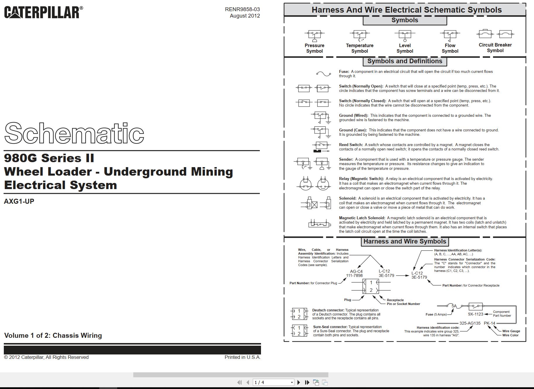 CAT Wheel Type Loader 980G II Electrical Hydraulic Schematic (1)