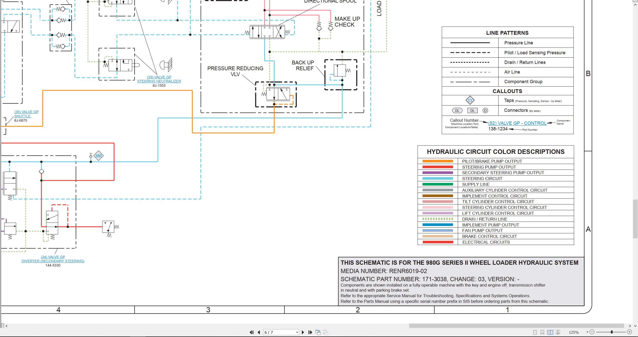 CAT Wheel Type Loader 980G II Electrical Hydraulic Schematic (3)