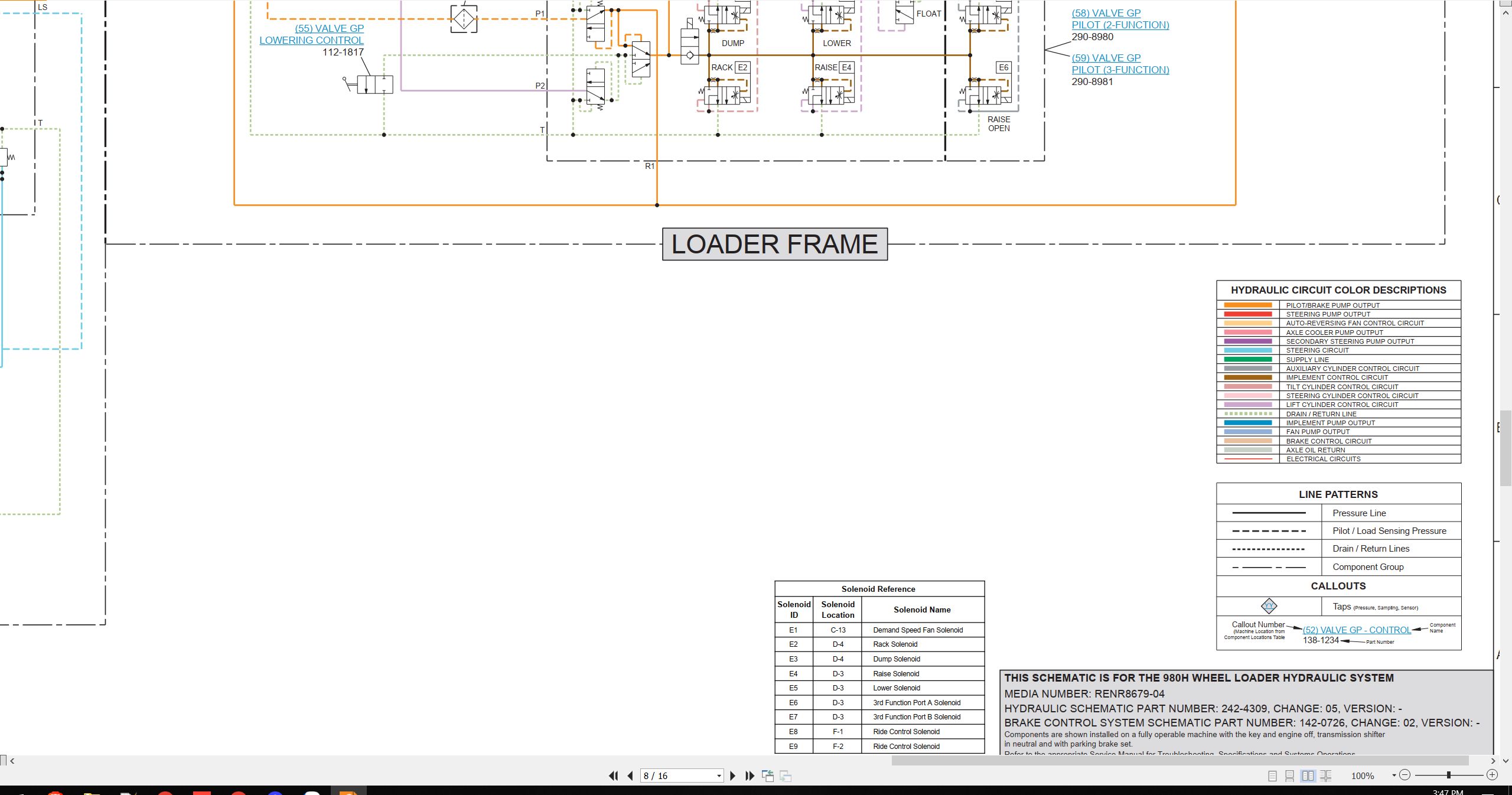 CAT Wheel Type Loader 980H Electrical Hydraulic Schematic (3)