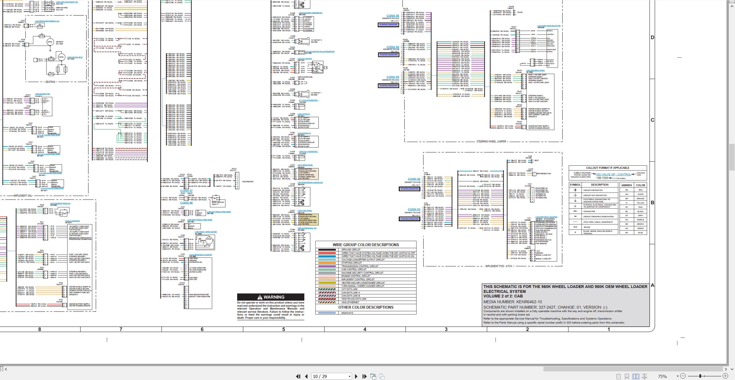 CAT Wheel Type Loader 980K Electrical Hydraulic Schematic (2)