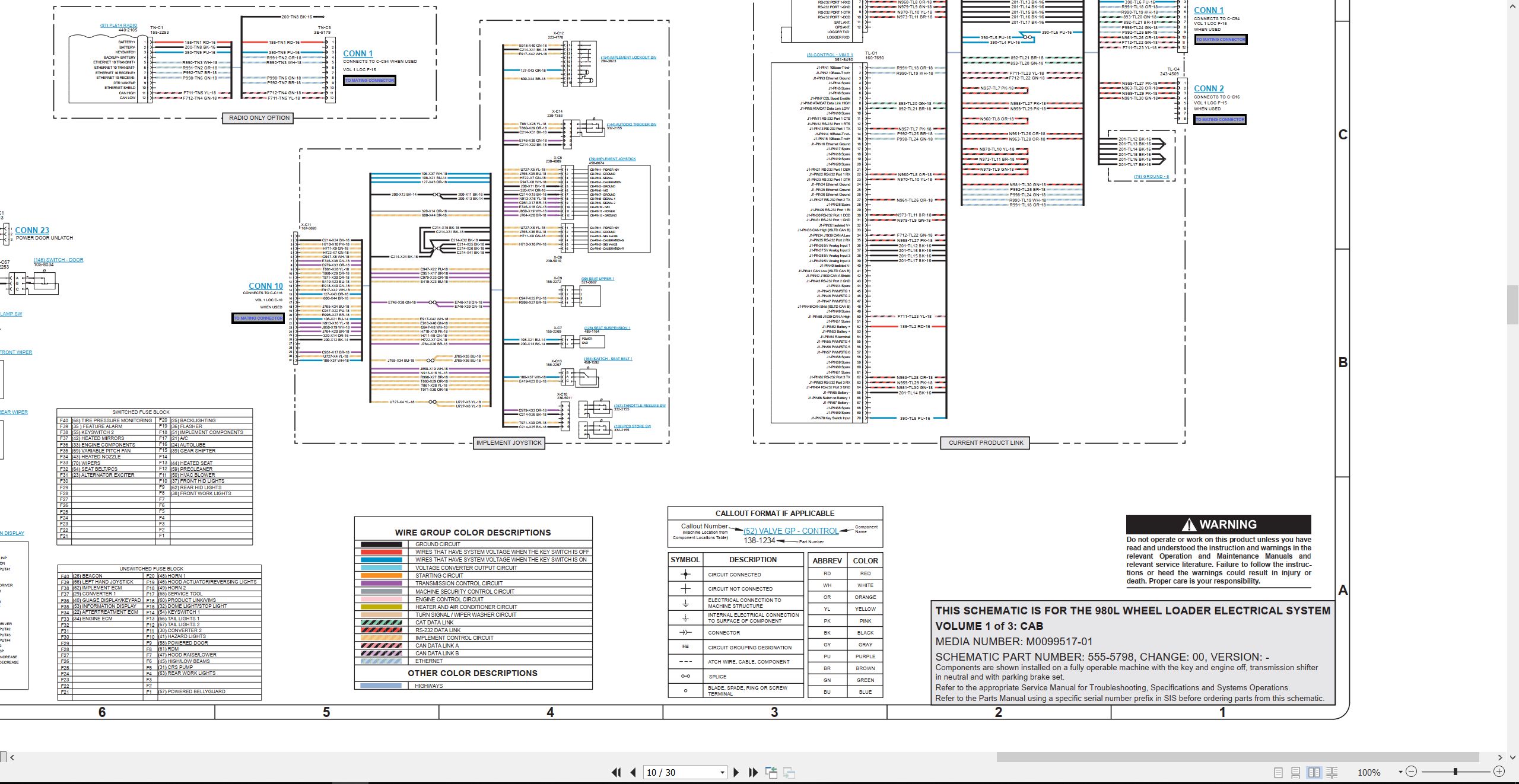 CAT Wheel Type Loader 980L Electrical Hydraulic Schematic (2)