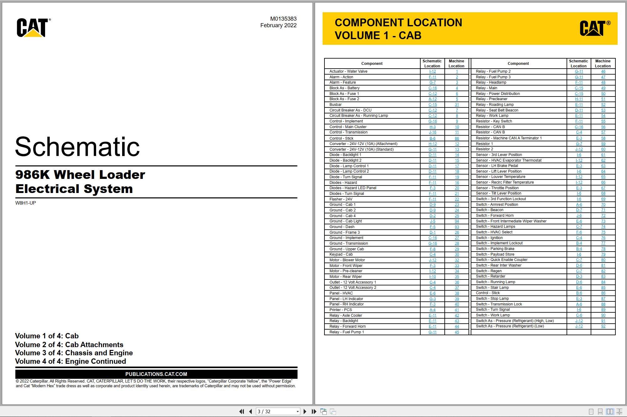 CAT Wheel Type Loader 986K Electrical Hydraulic Schematic (1)