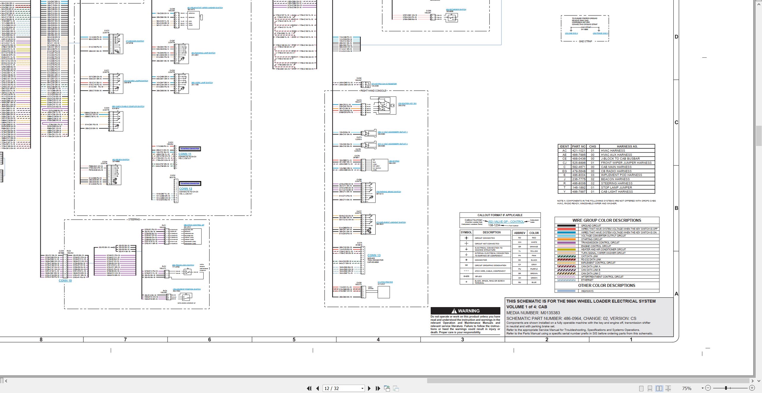 CAT Wheel Type Loader 986K Electrical Hydraulic Schematic (2)