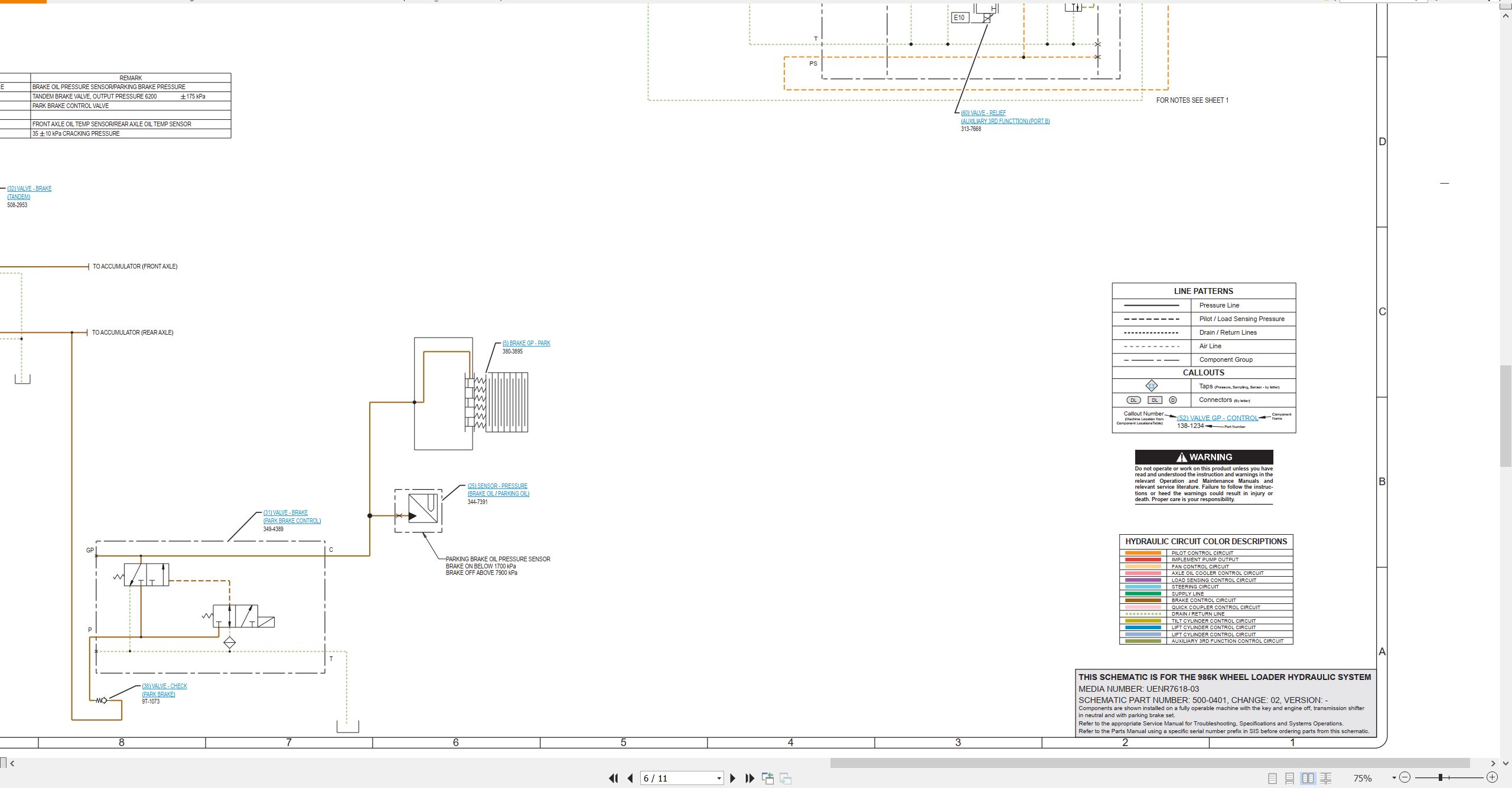 CAT Wheel Type Loader 986K Electrical Hydraulic Schematic (3)