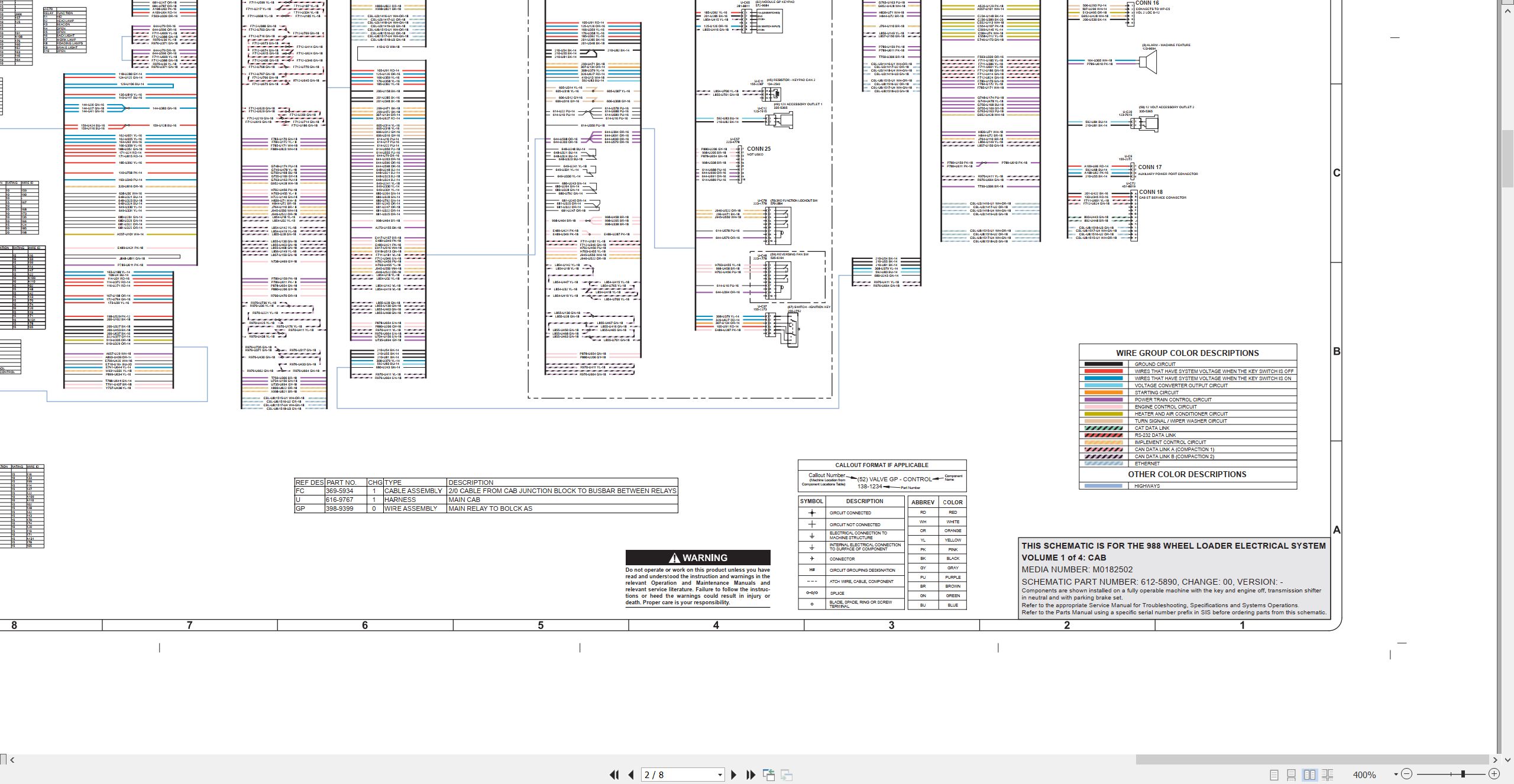 CAT Wheel Type Loader 988 Electrical Hydraulic Schematic (2)