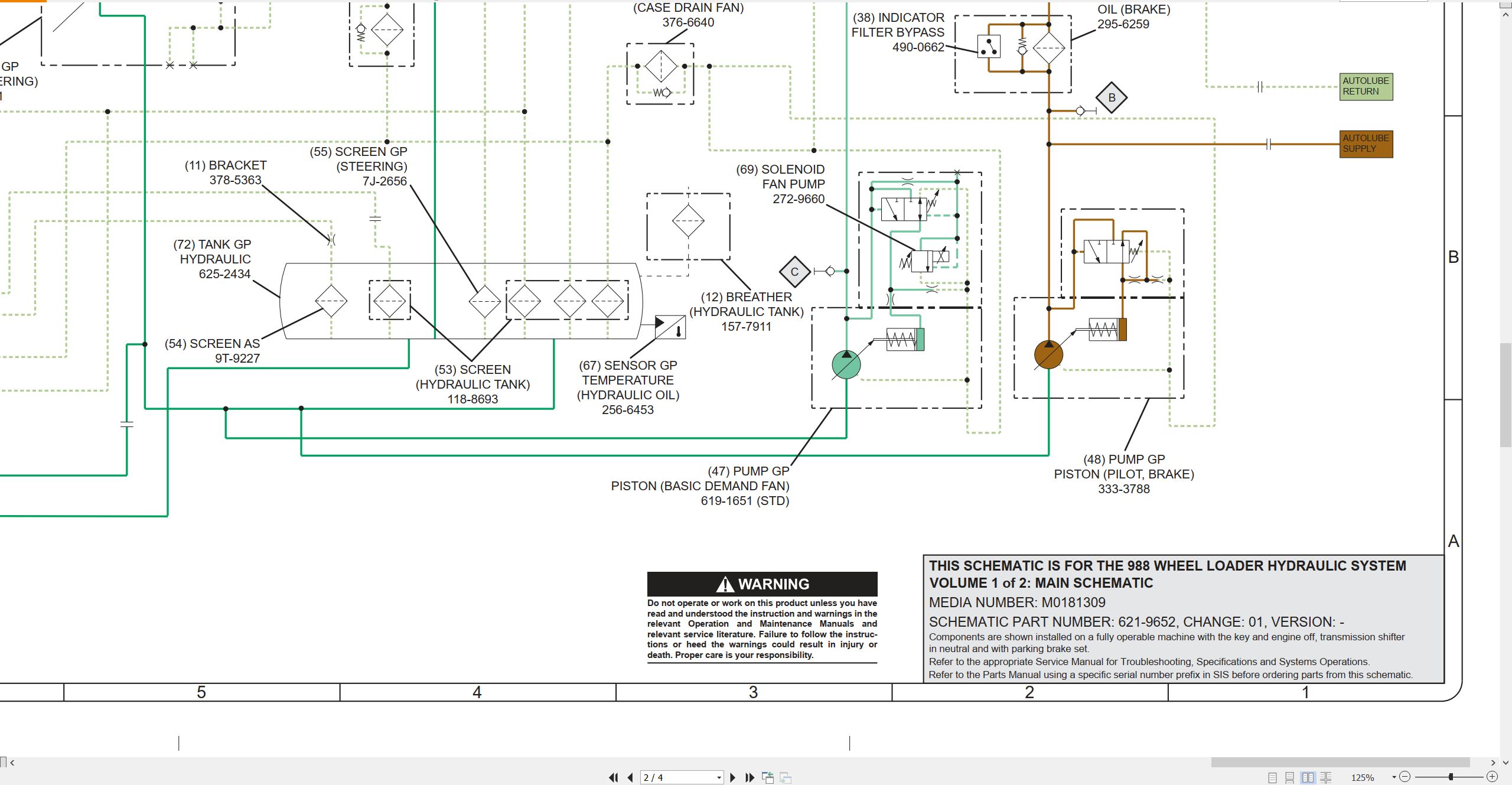CAT Wheel Type Loader 988 Electrical Hydraulic Schematic (3)