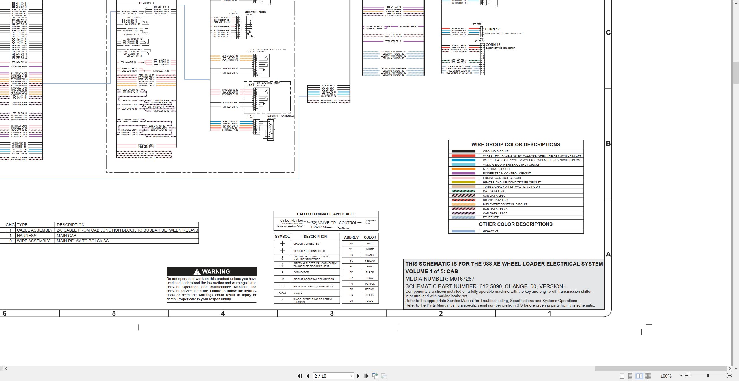 CAT Wheel Type Loader 988 XE Electrical Schematic Hydraulic Schematic (2)