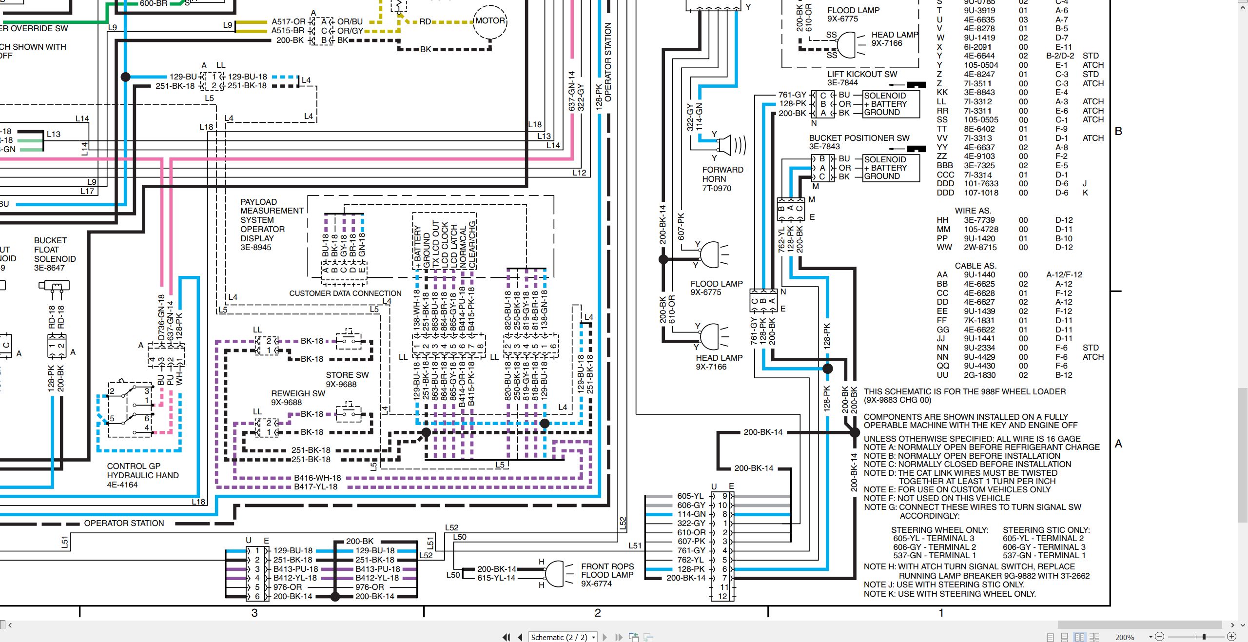 CAT Wheel Type Loader 988F Electrical Hydraulic Schematic (2)