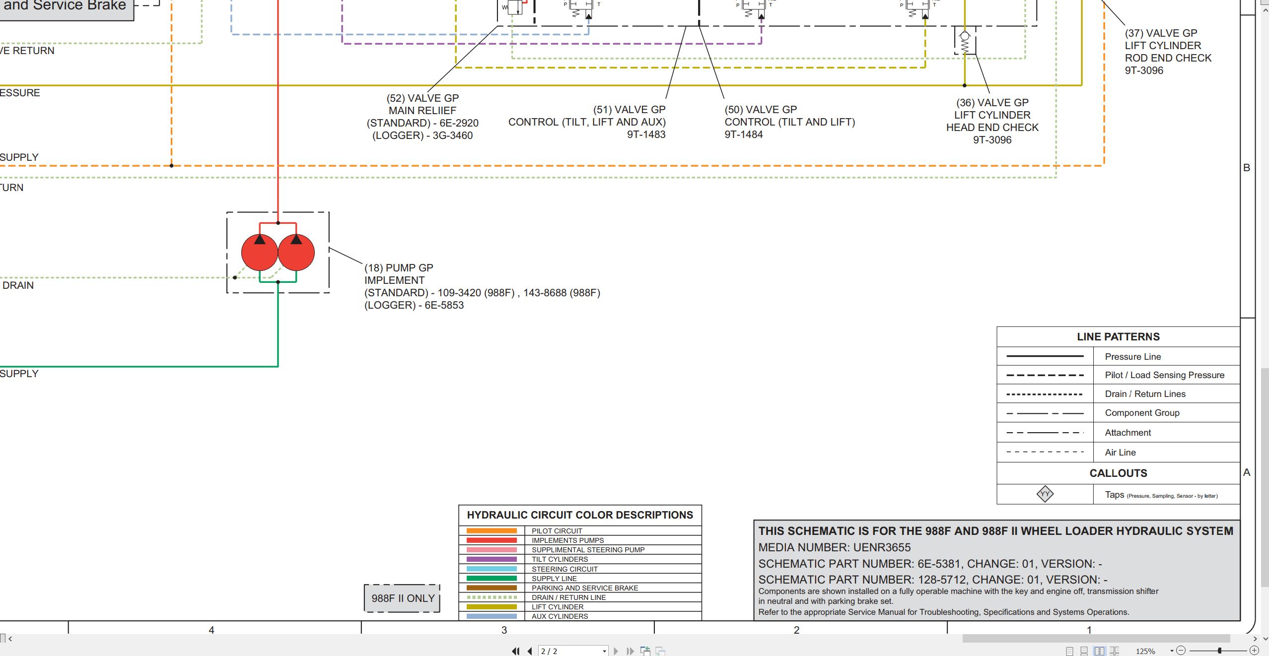 CAT Wheel Type Loader 988F Electrical Hydraulic Schematic (3)