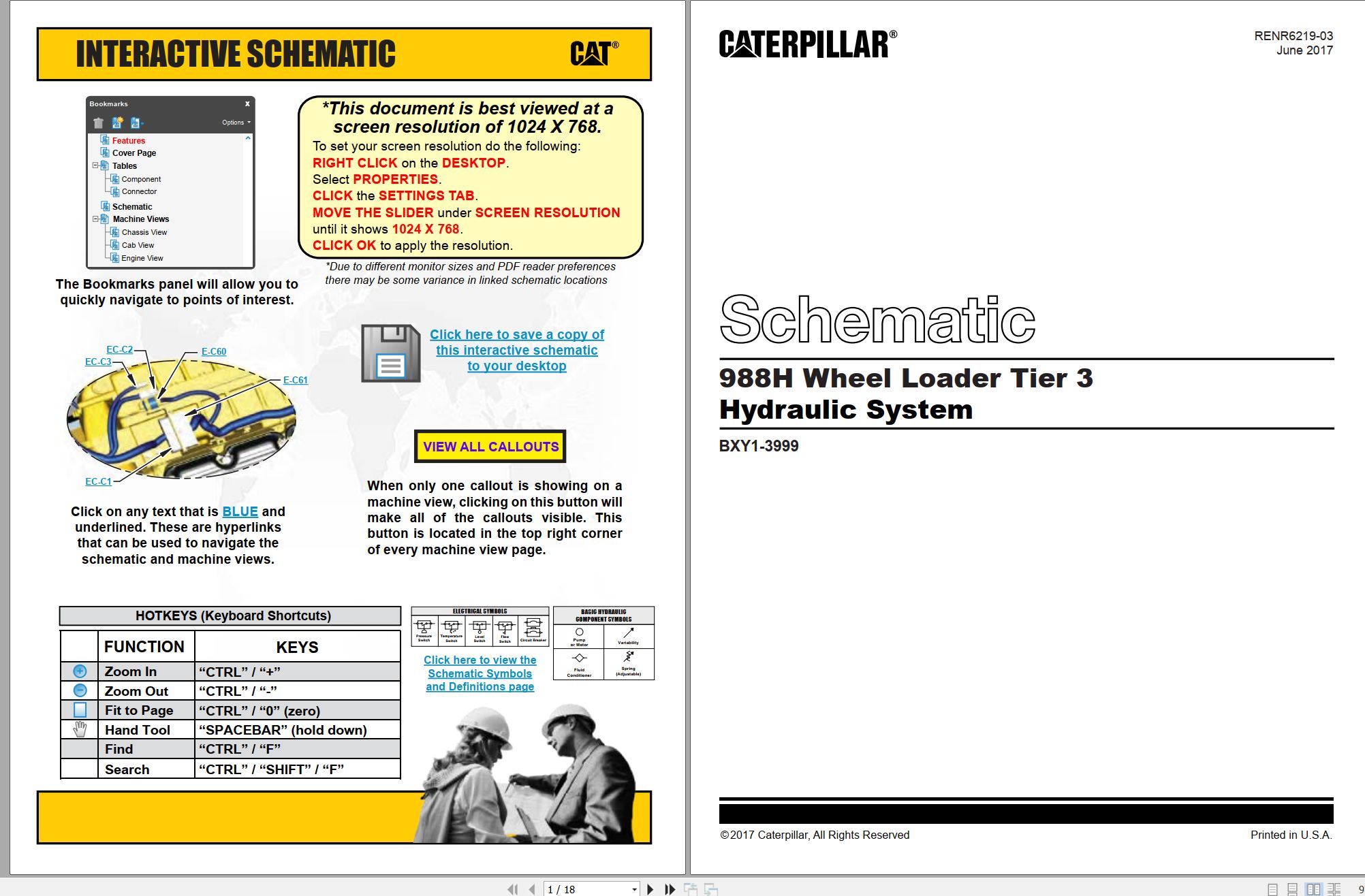 CAT Wheel Type Loader 988H Tier 3 Hydraulic Schematic (1)
