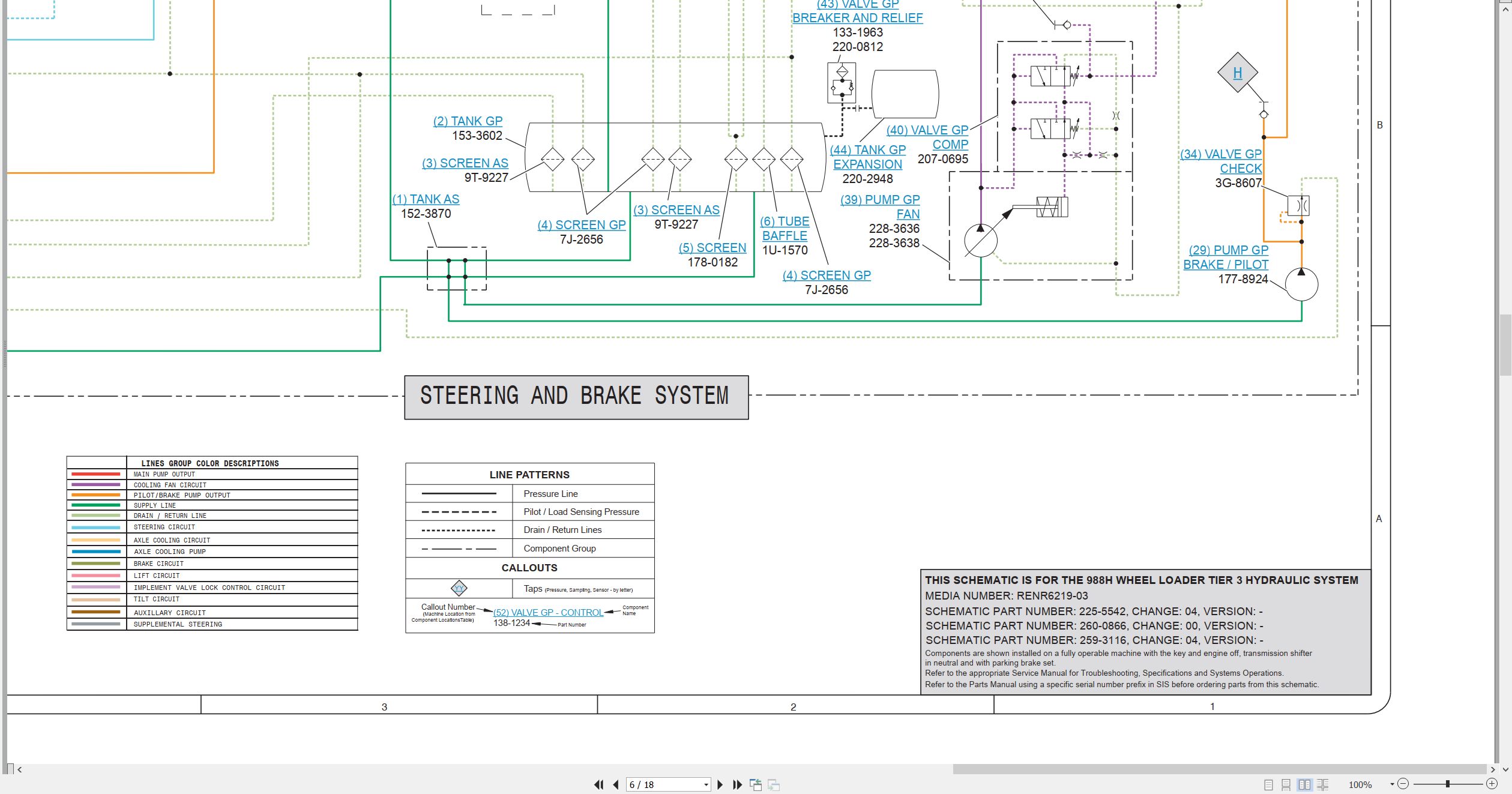 CAT Wheel Type Loader 988H Tier 3 Hydraulic Schematic (2)