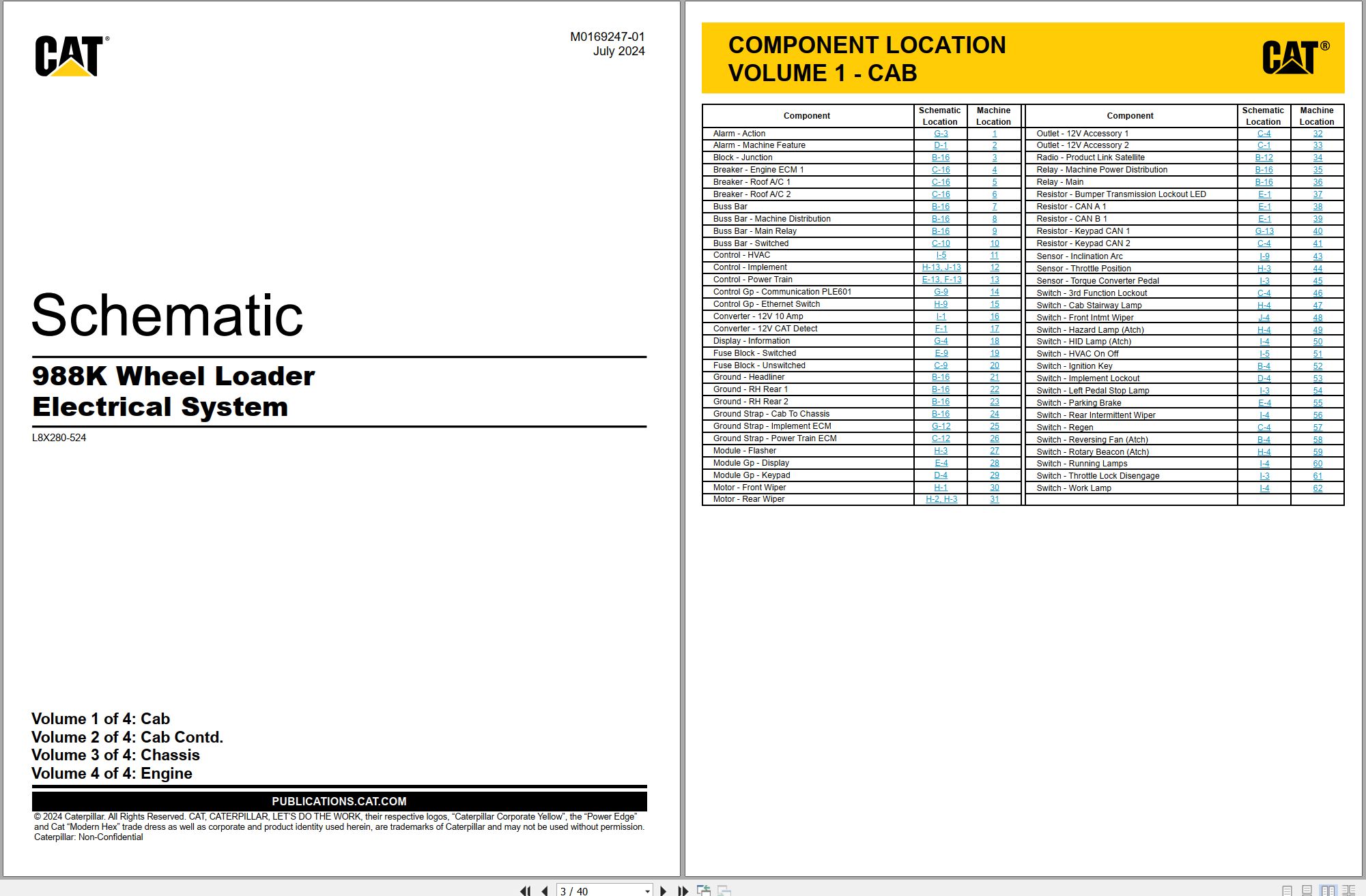 CAT Wheel Type Loader 988K Electrical Hydraulic Schematic (1)