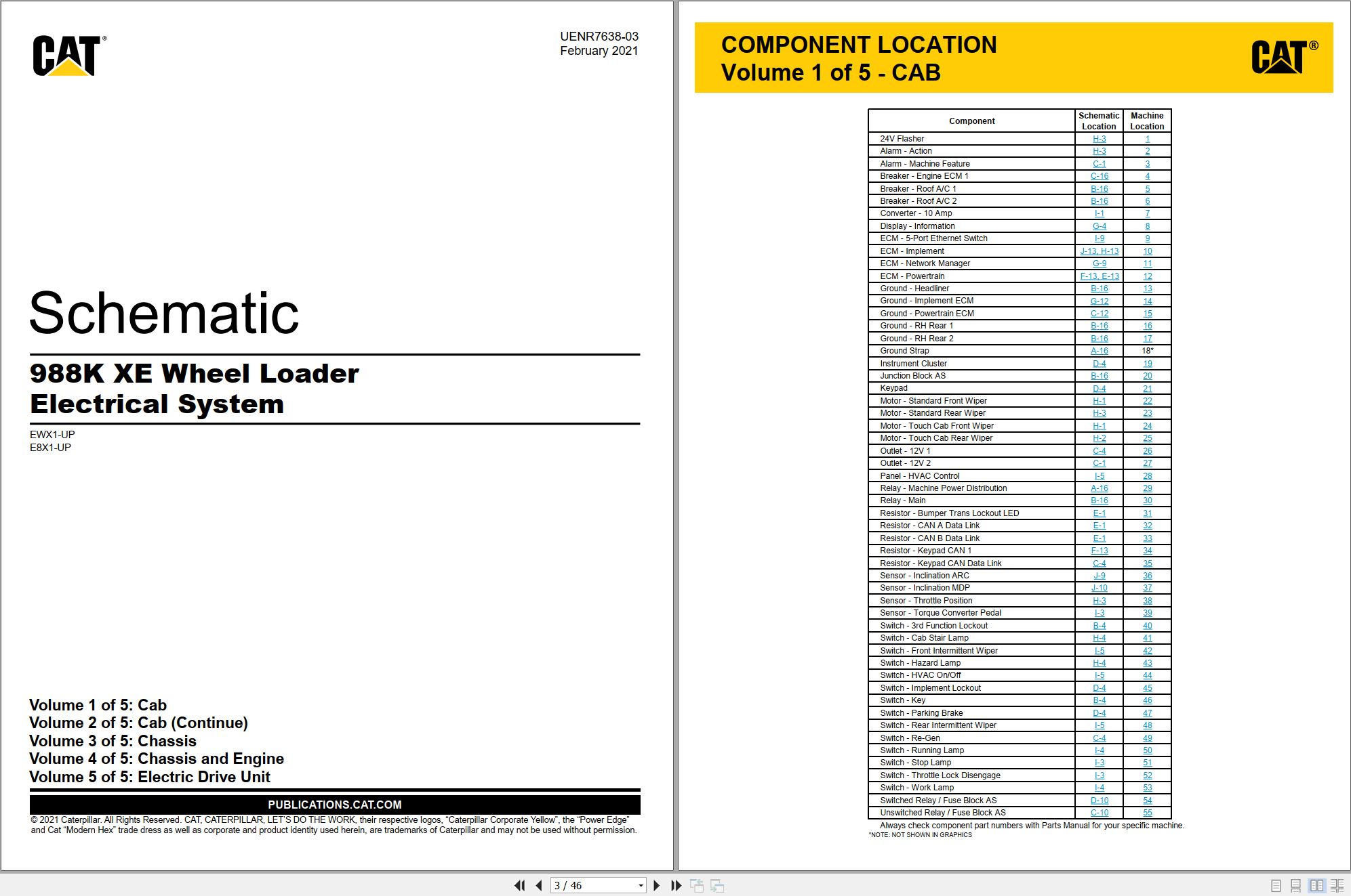 CAT Wheel Type Loader 988K XE Electrical Hydraulic Schematic (1)